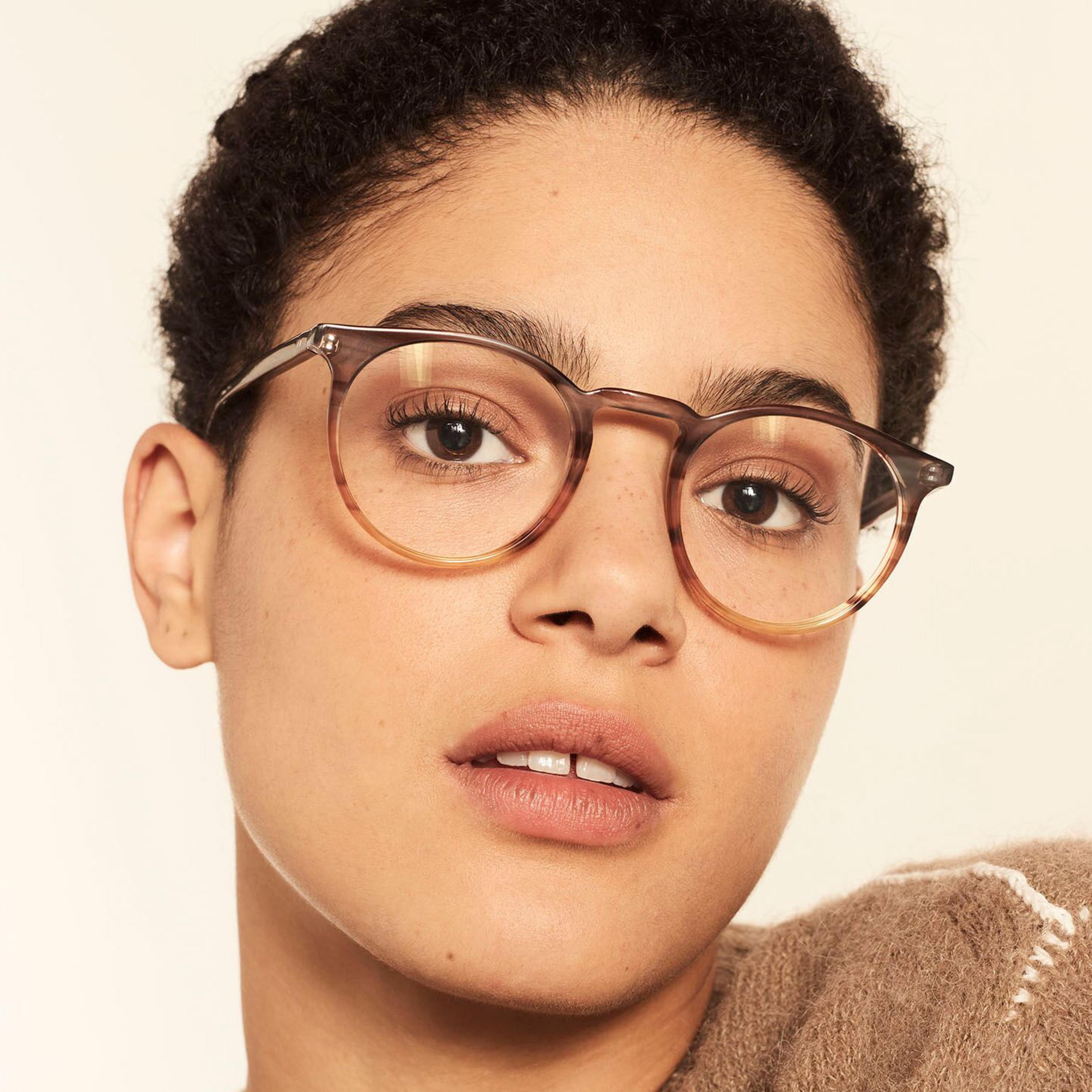 Ace & Tate Glasses | Round Acetate in Brown, Grey, Orange