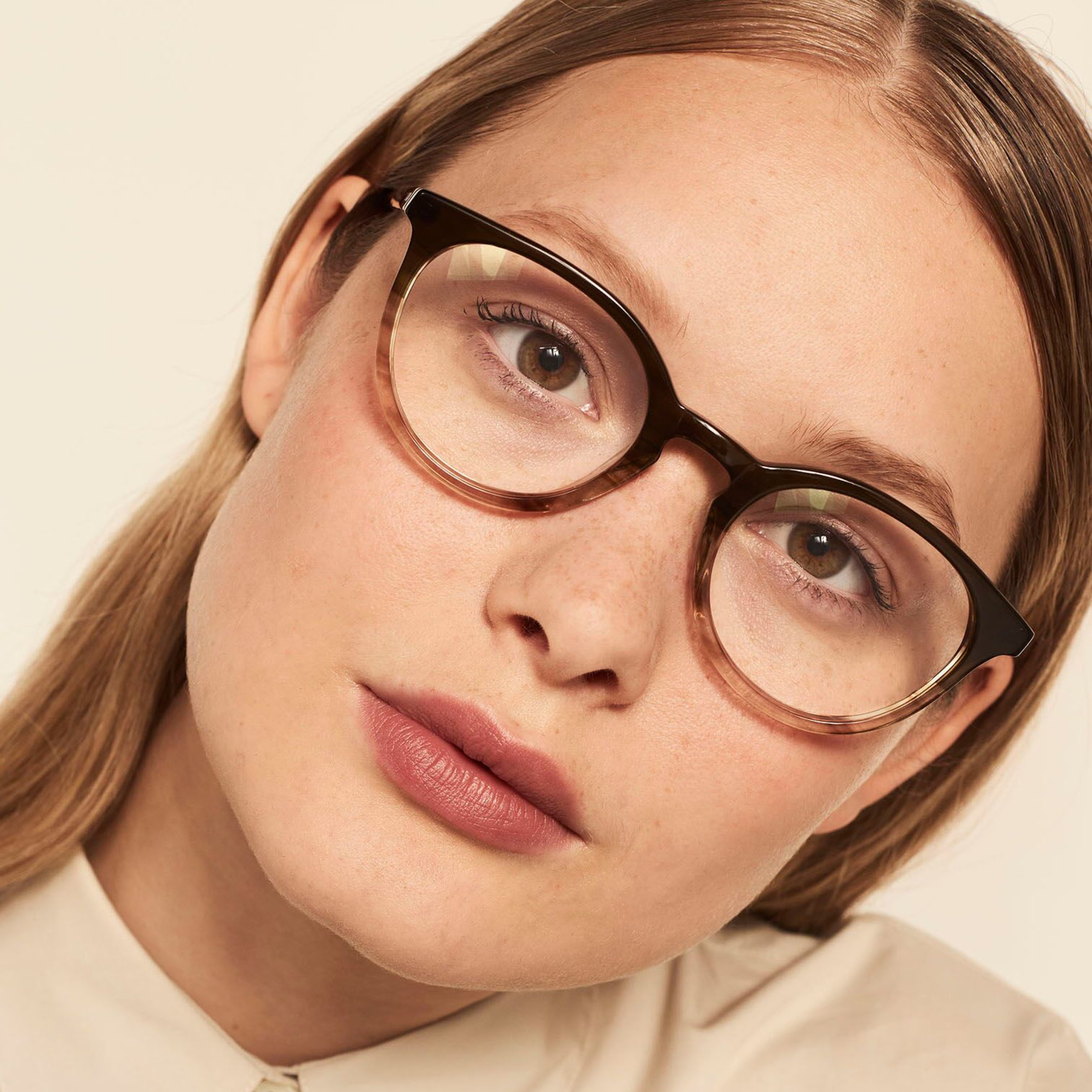 Ace & Tate Glasses | round acetate in Green, Brown