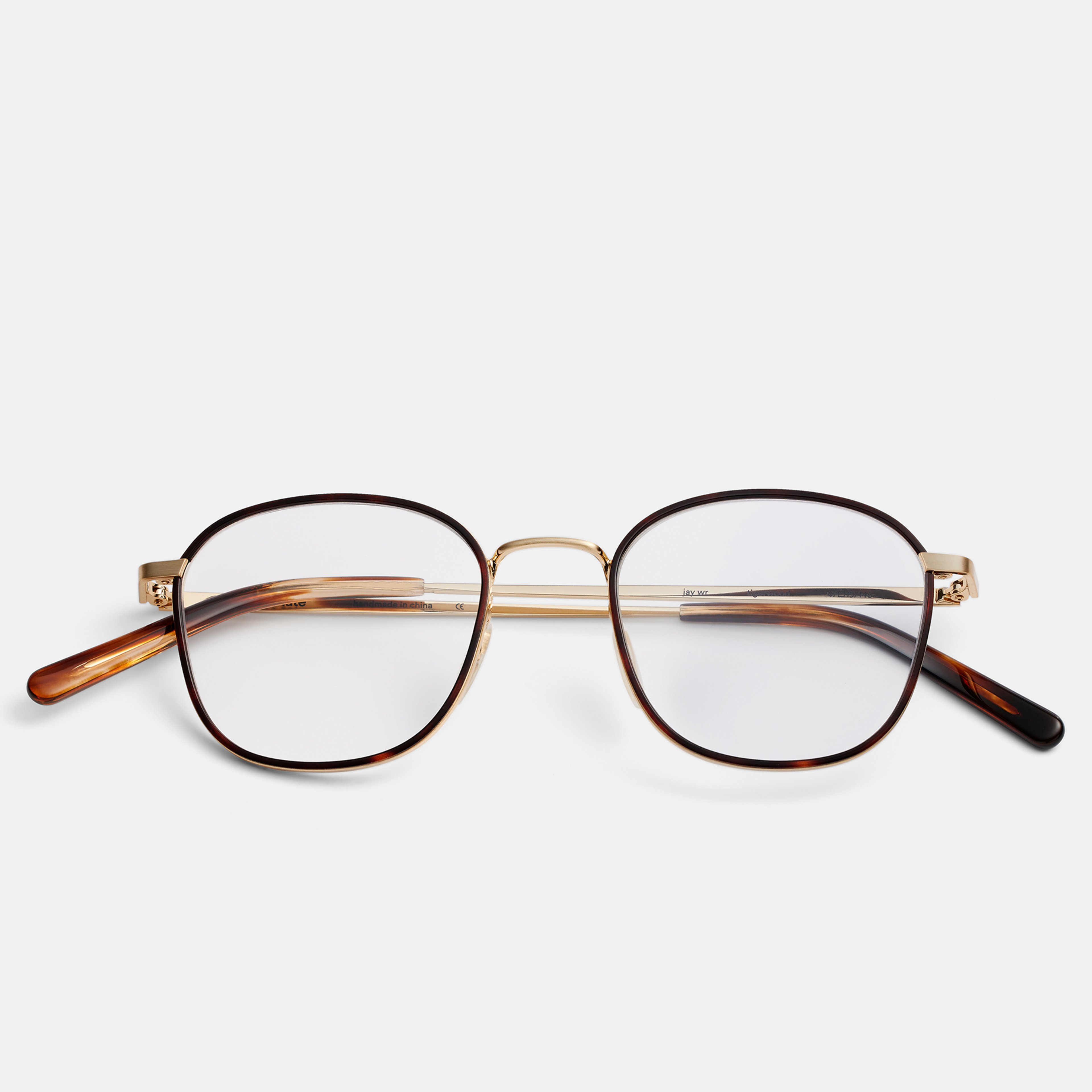 Ace & Tate Glasses | Square Metal in Brown, Yellow