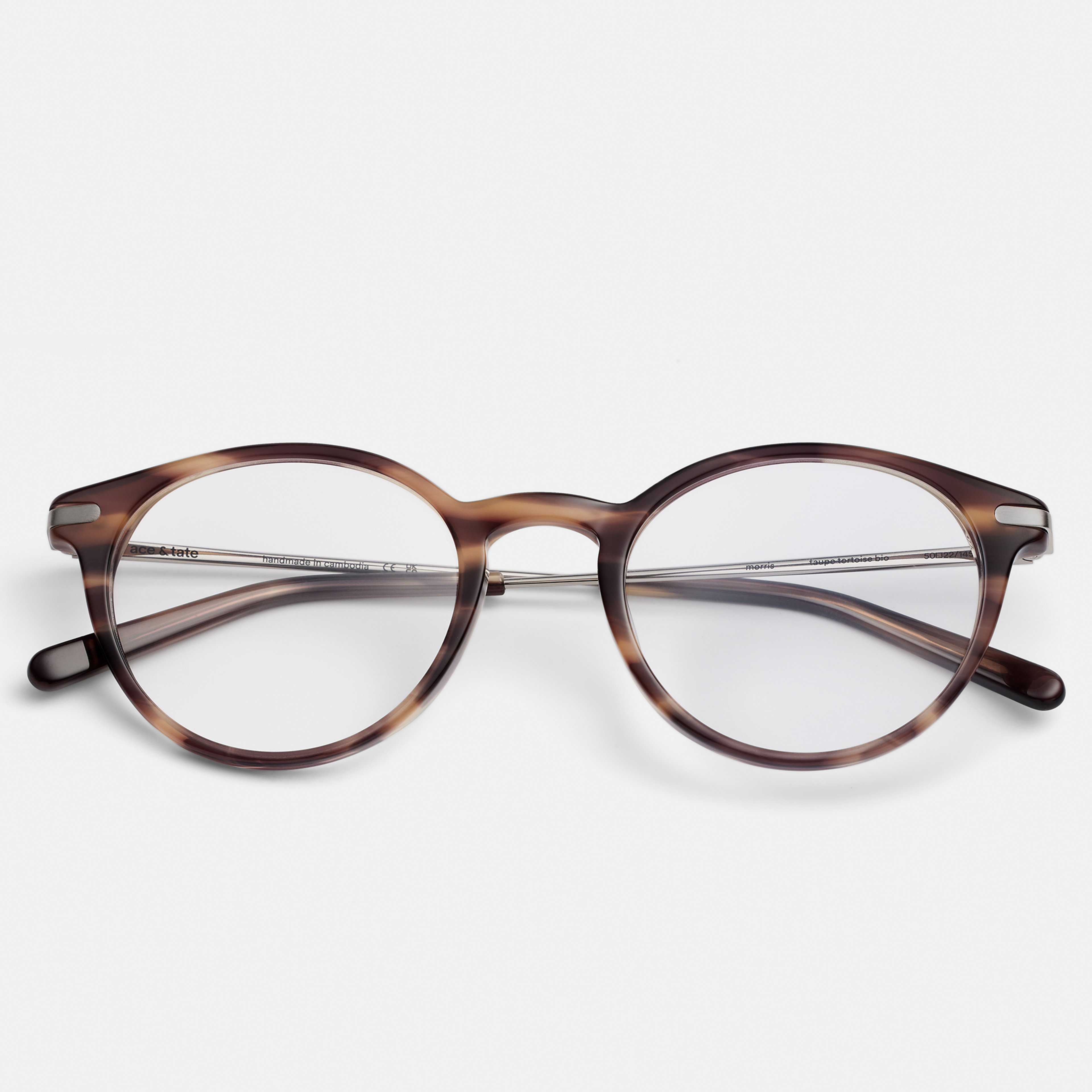 Ace & Tate Glasses | Round Acetate in Beige, Brown