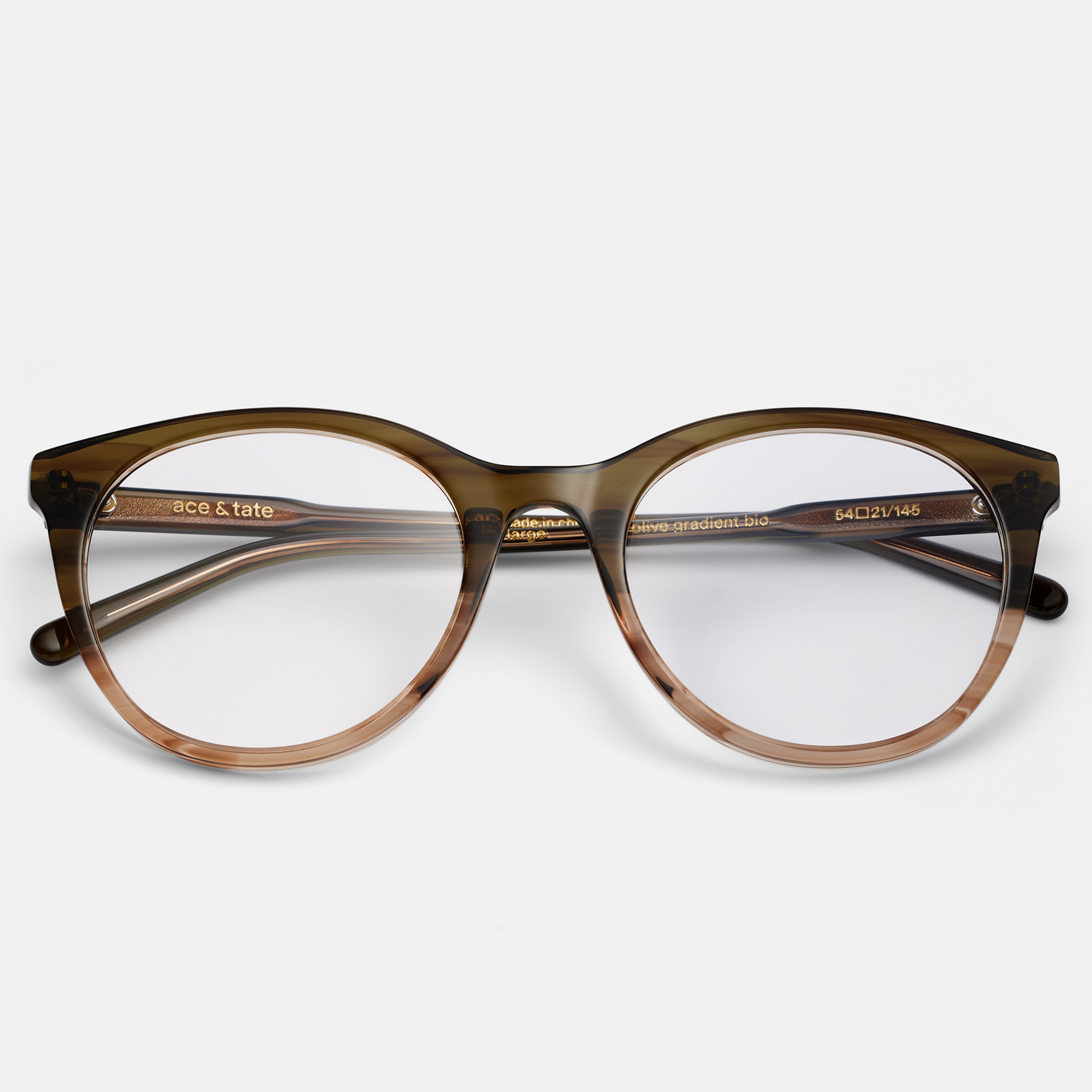 Ace & Tate Optiques | oval Acétate in Marron, Vert