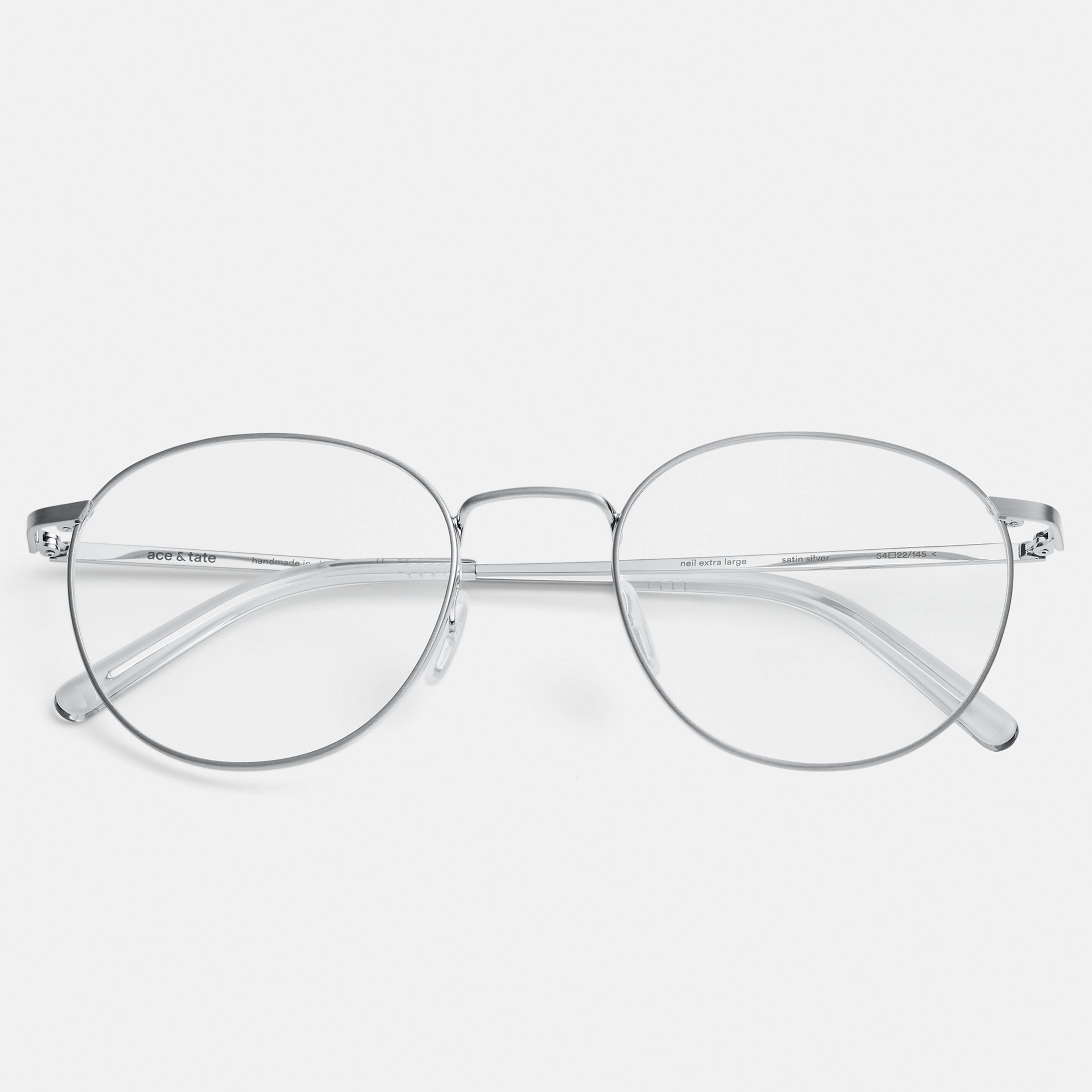 Ace & Tate Glasses | Round Metal in Silver