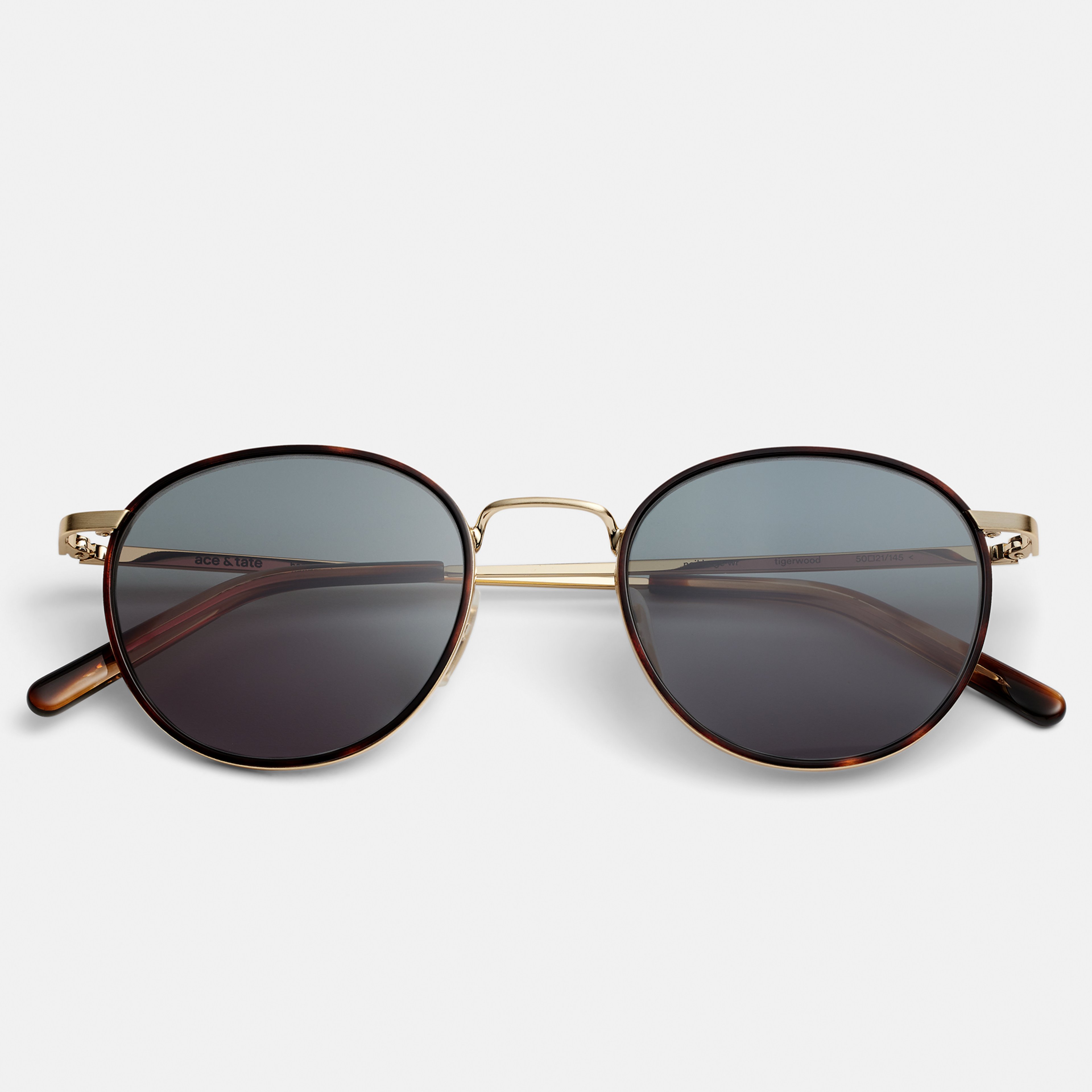 Ace & Tate Sunglasses | Round Metal in Brown, Gold, Orange