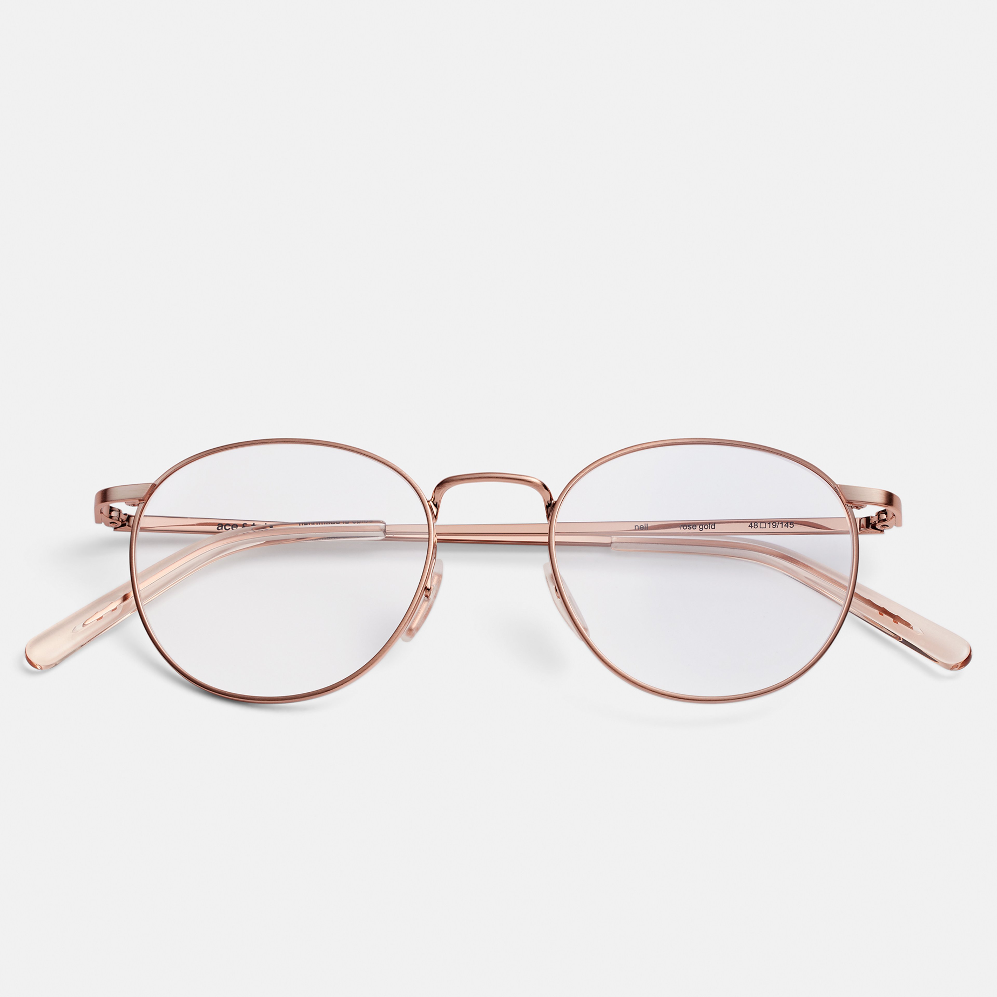 Ace & Tate Glasses | Round Metal in Gold, Pink