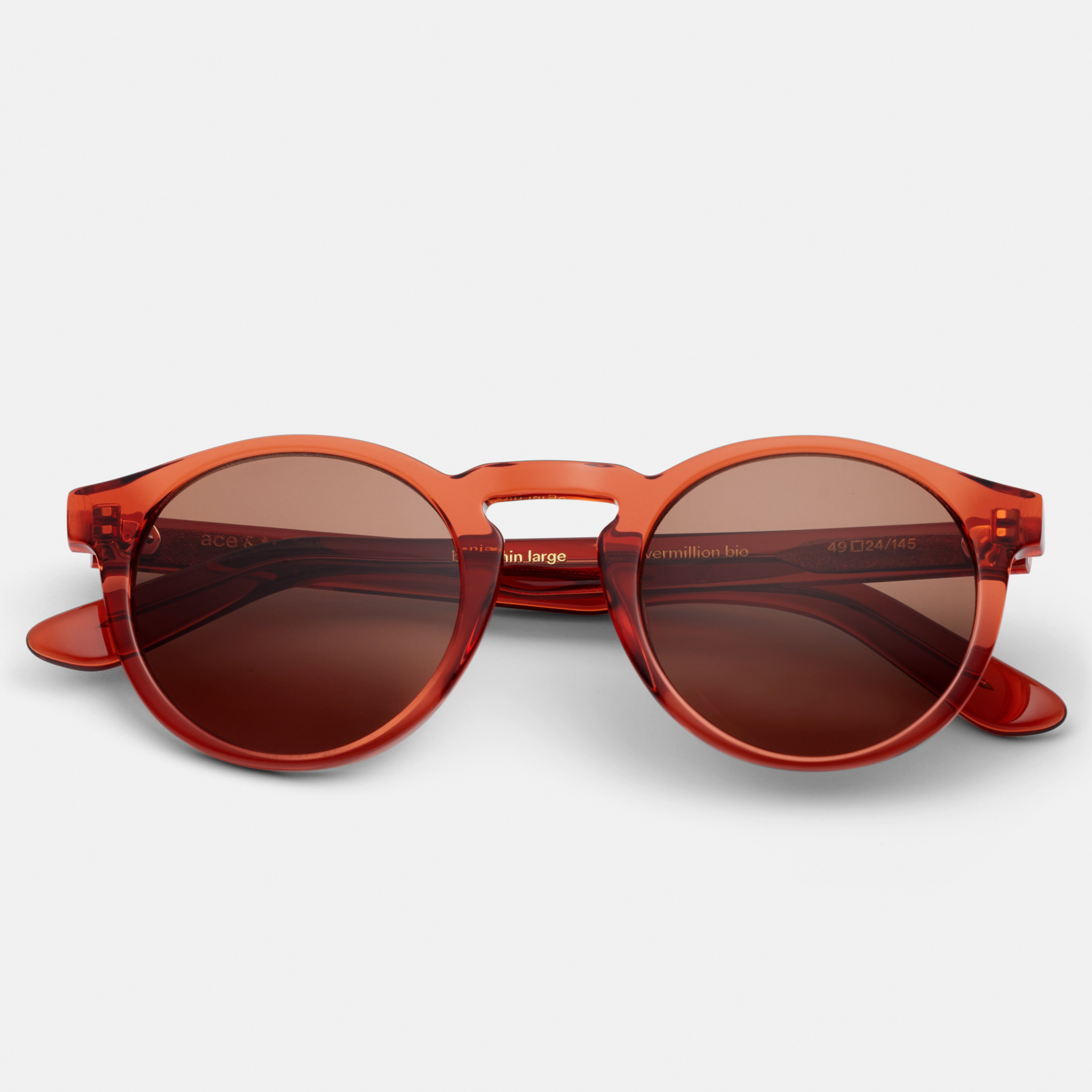 Ace & Tate Zonnebrillen | Rond Renew bio acetate in Rood