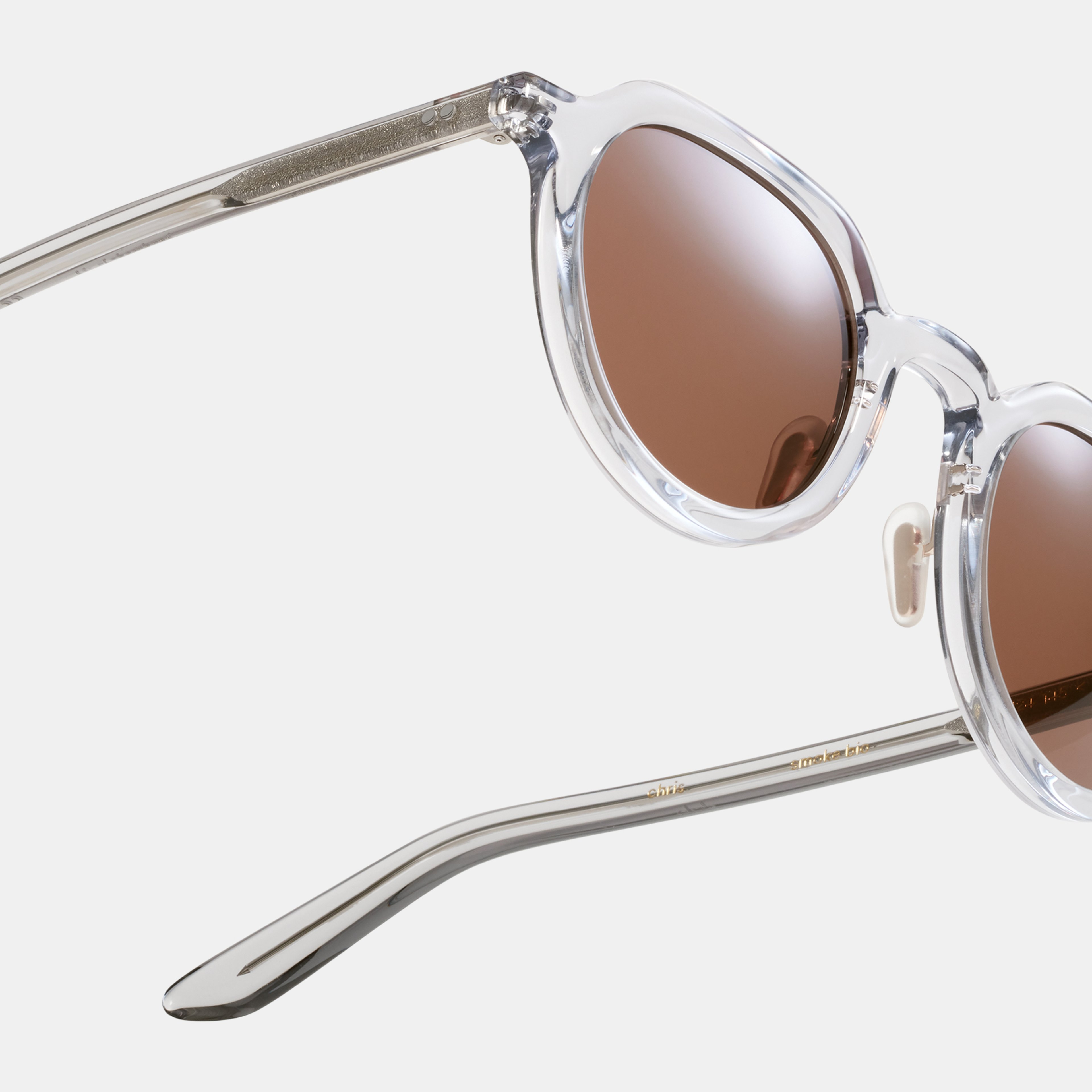 Ace & Tate Sunglasses | Round Acetate in Clear, Grey