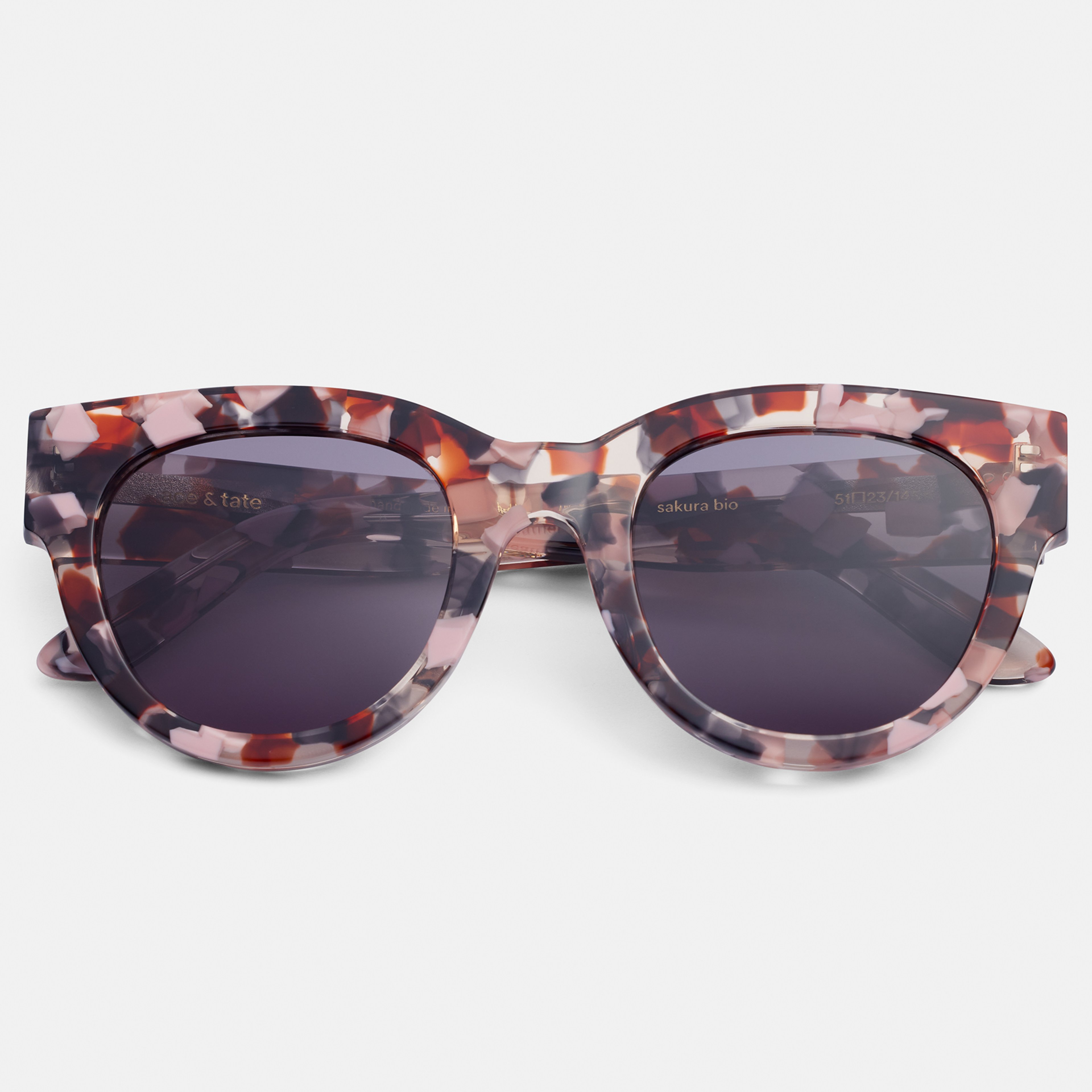 Ace & Tate Solaires | ronde Bio-acétate in Gris, Violet, Rouge