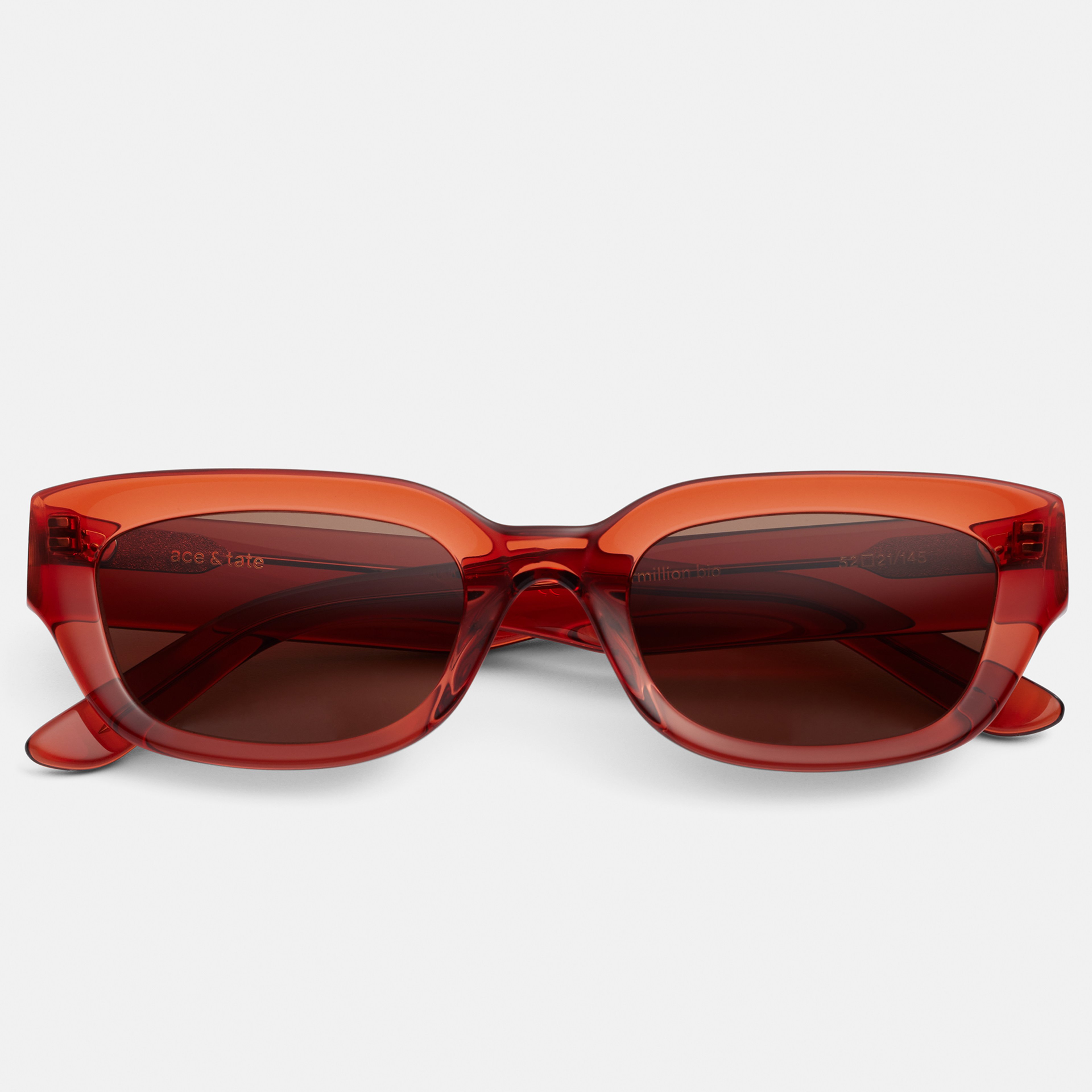 Ace & Tate Solaires | rectangulaire Renew bio-acétate in Rouge