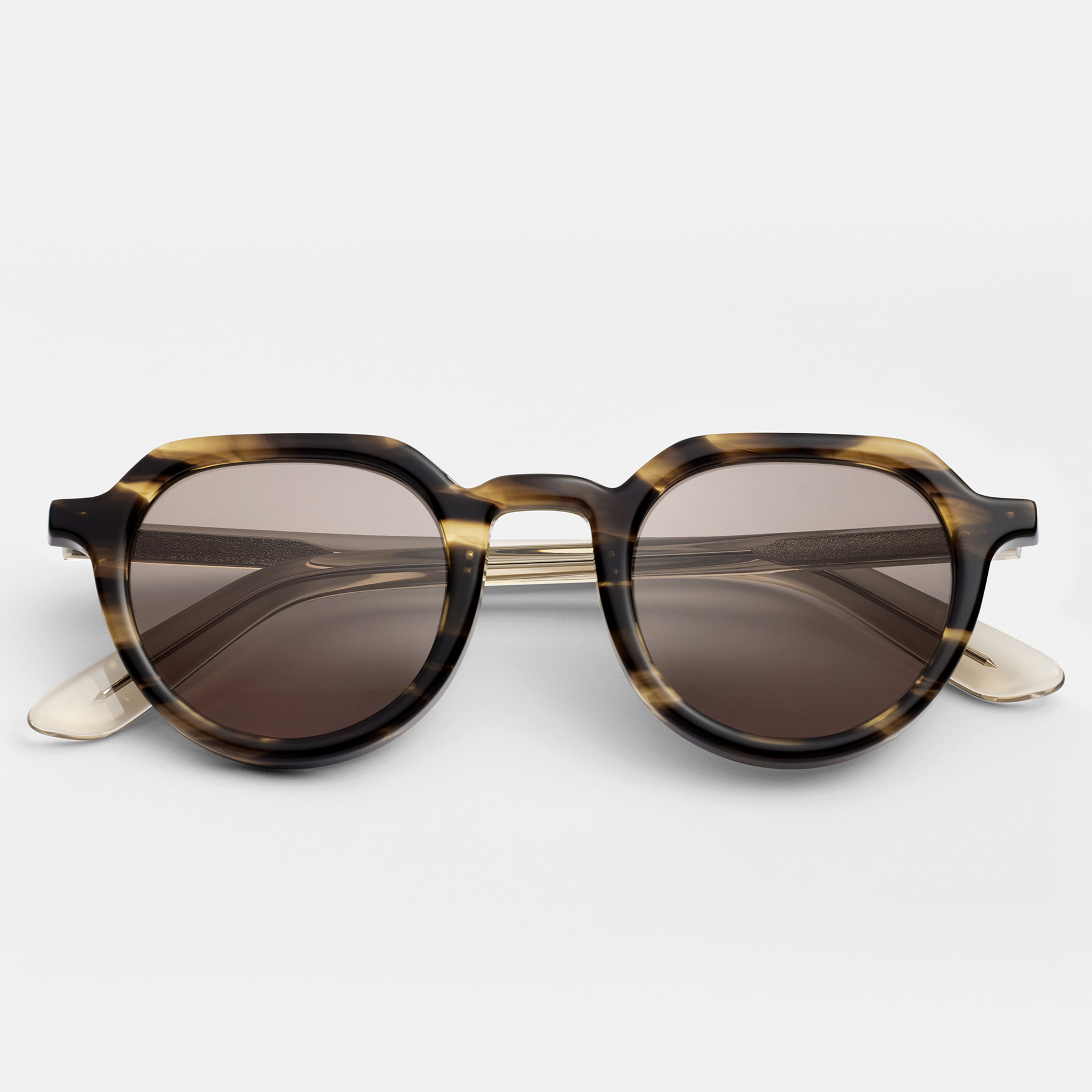 Ace & Tate Sunglasses | Round Bio acetate in Brown, Clear, tortoise