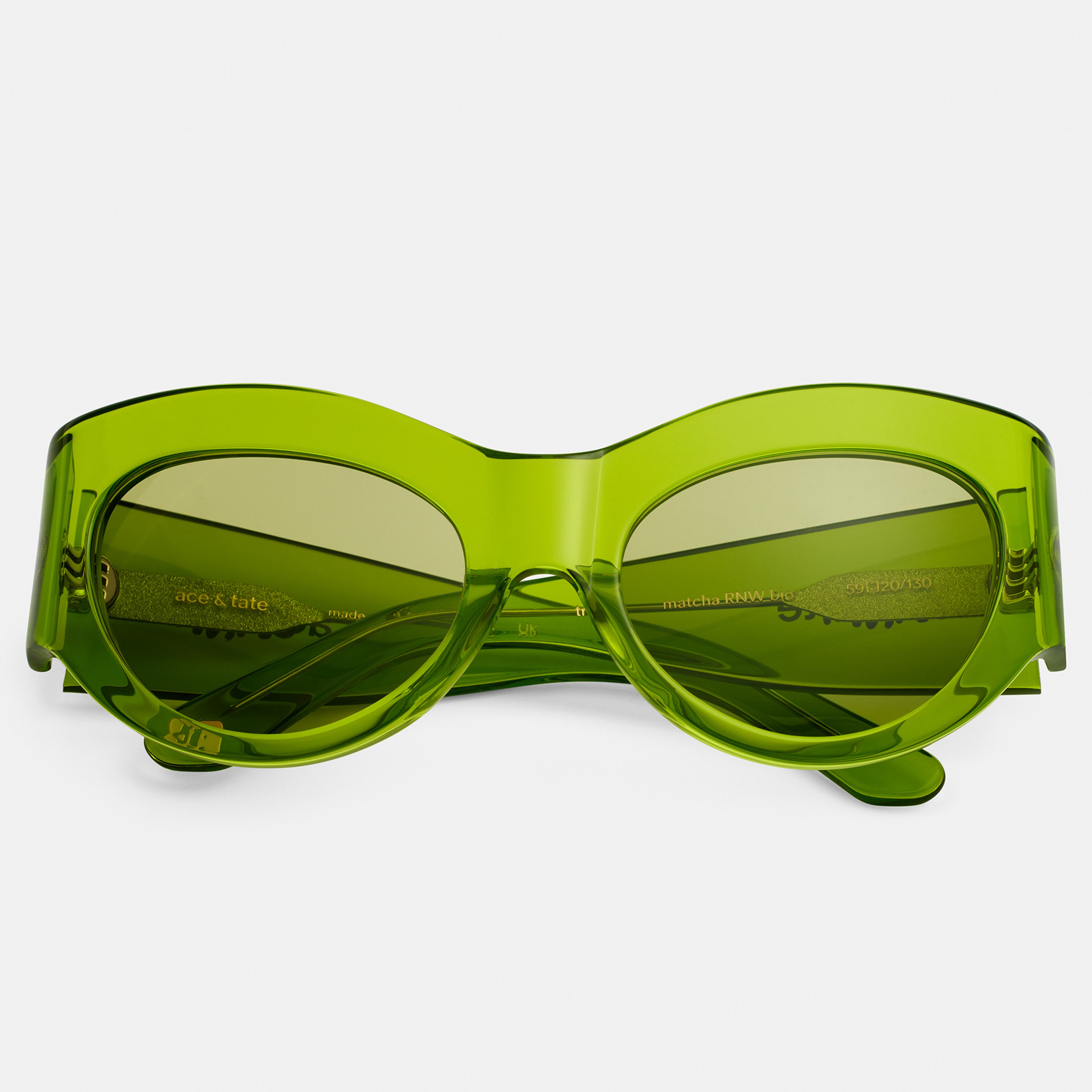 Ace & Tate Solaires | oval Renew bio-acétate in Vert