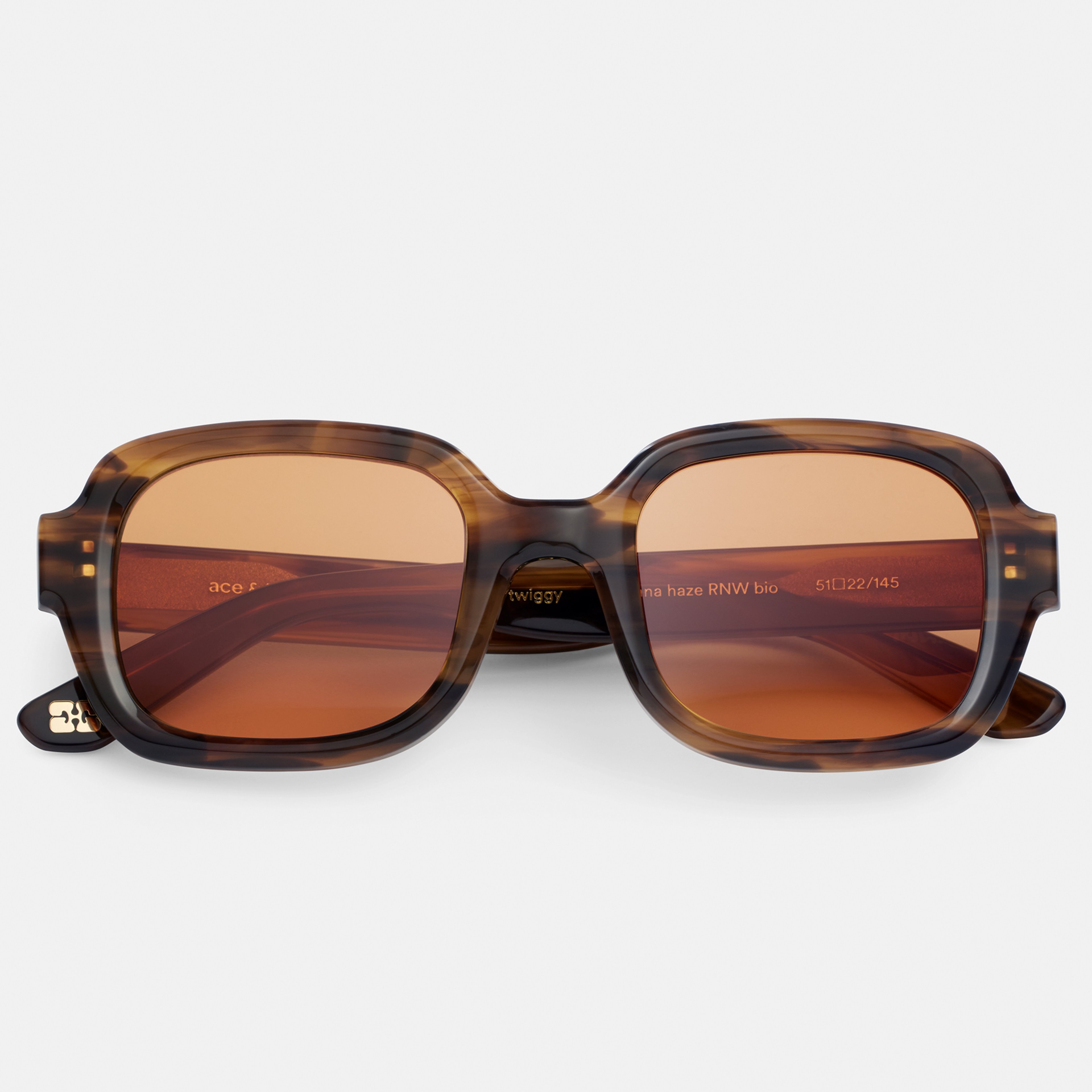 Ace & Tate Sunglasses | Square Renew bio acetate in Brown, tortoise