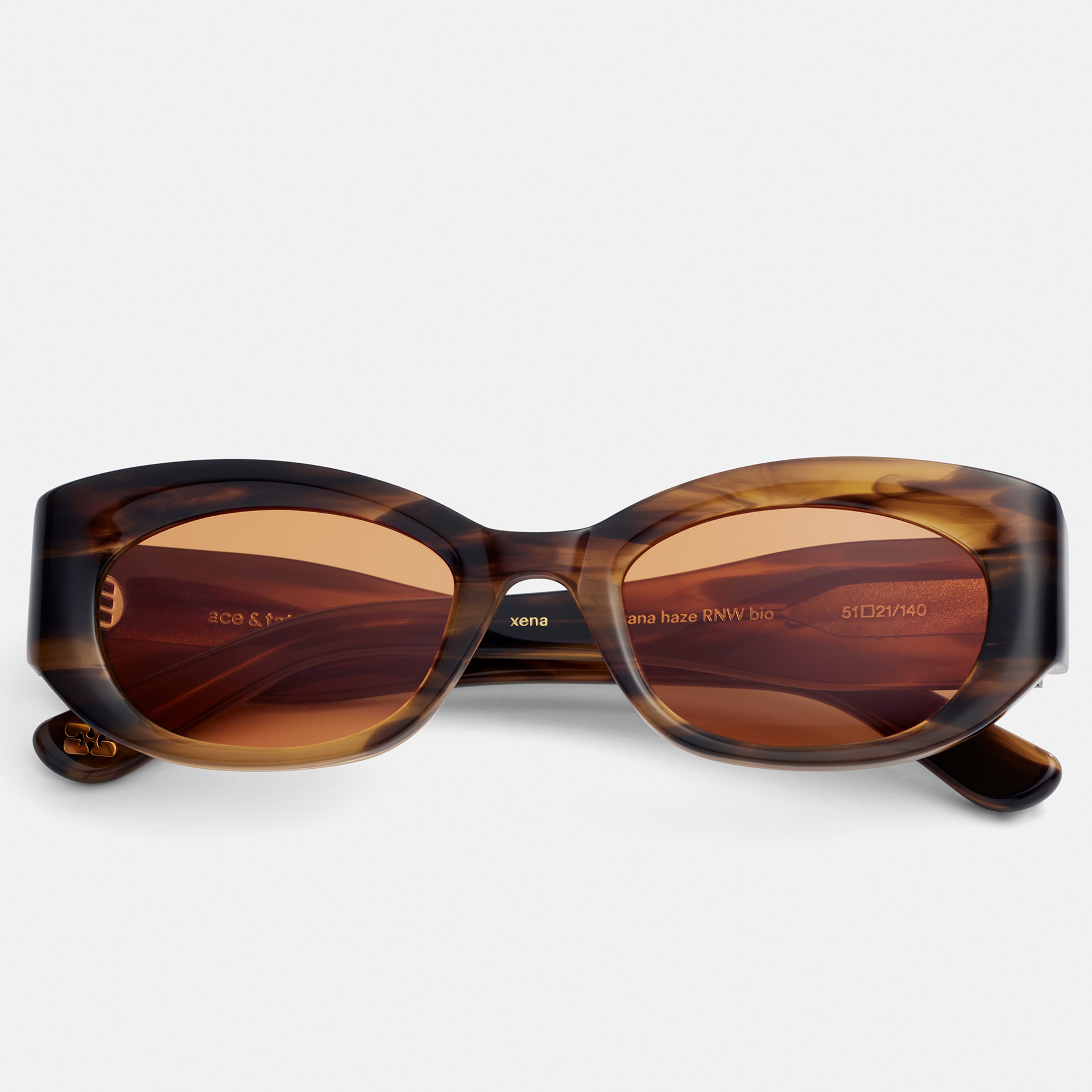 Ace & Tate Sunglasses | rectangle Renew bio acetate in Brown, tortoise