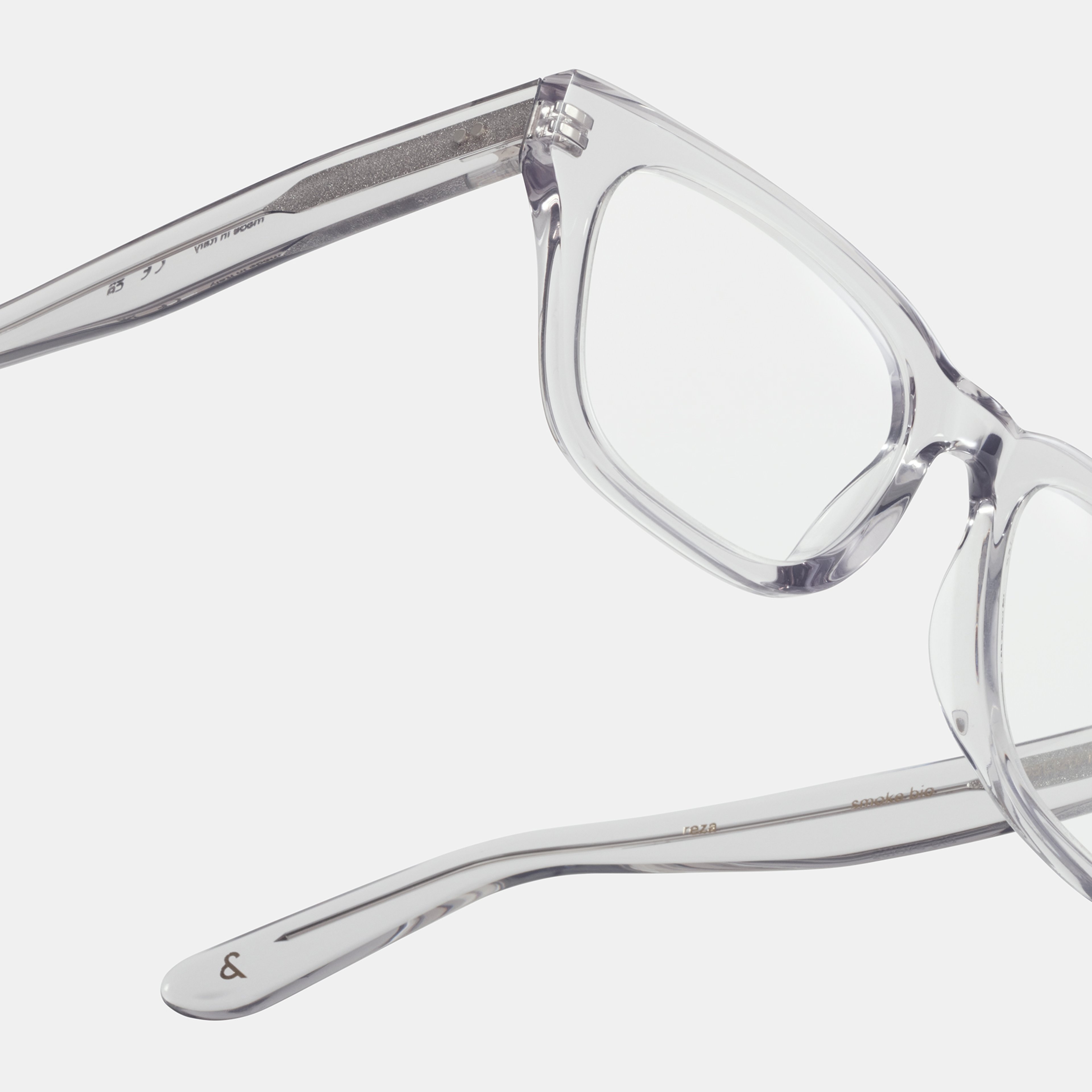 Ace & Tate Glasses | rectangle Bio acetate in Grey