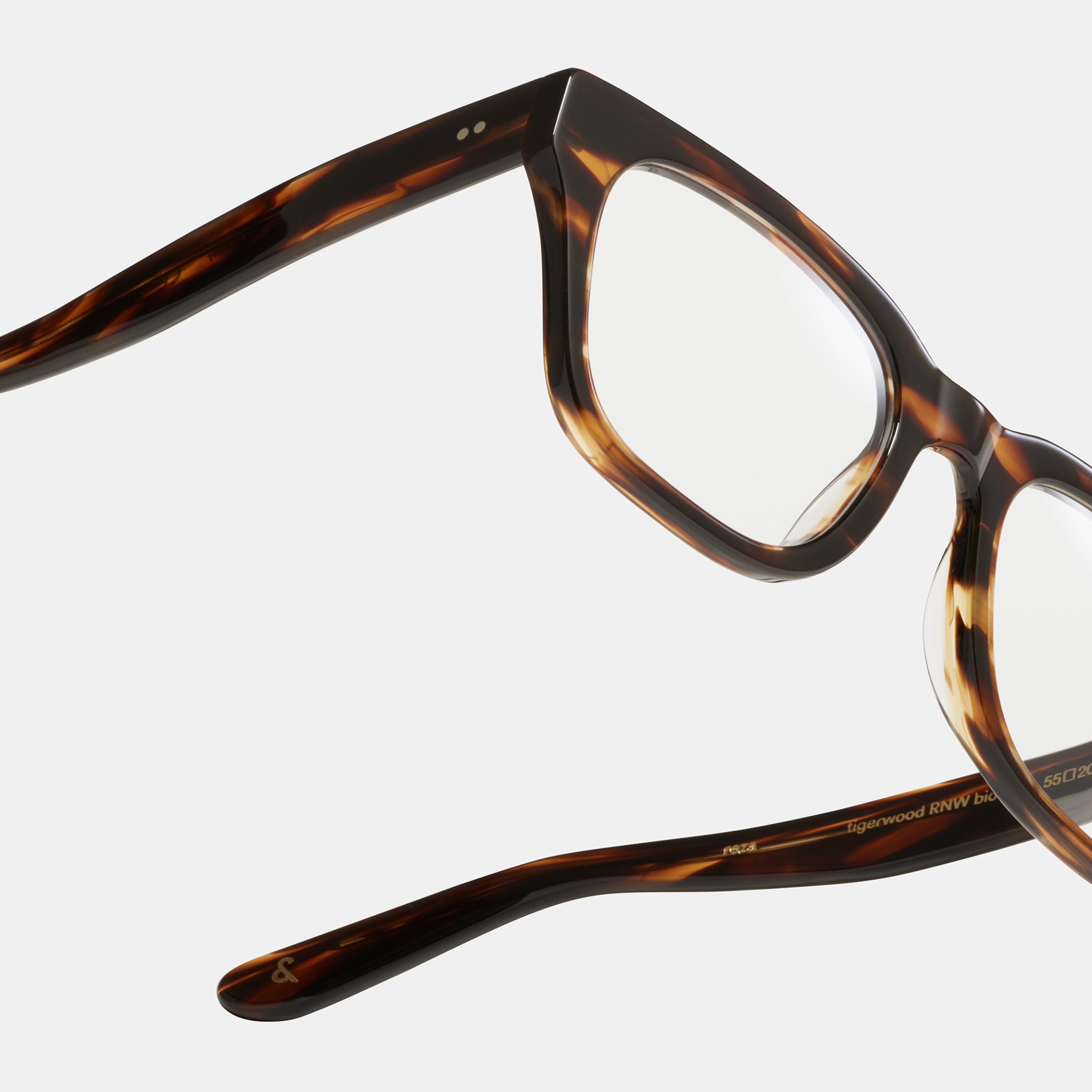 Ace & Tate Glasses | rectangle Bio acetate in Brown, Orange