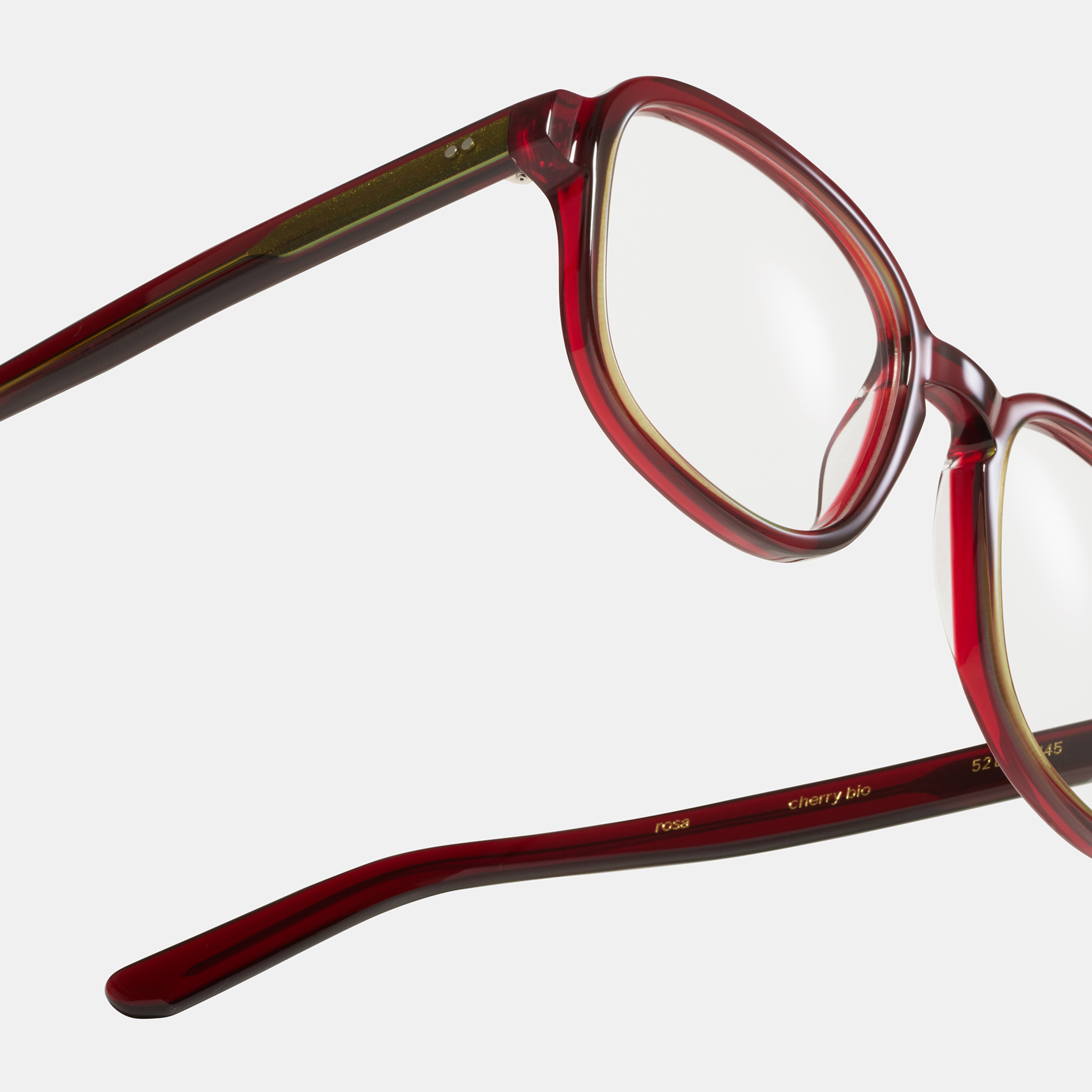 Ace & Tate Glasses | Square Bio acetate in Red