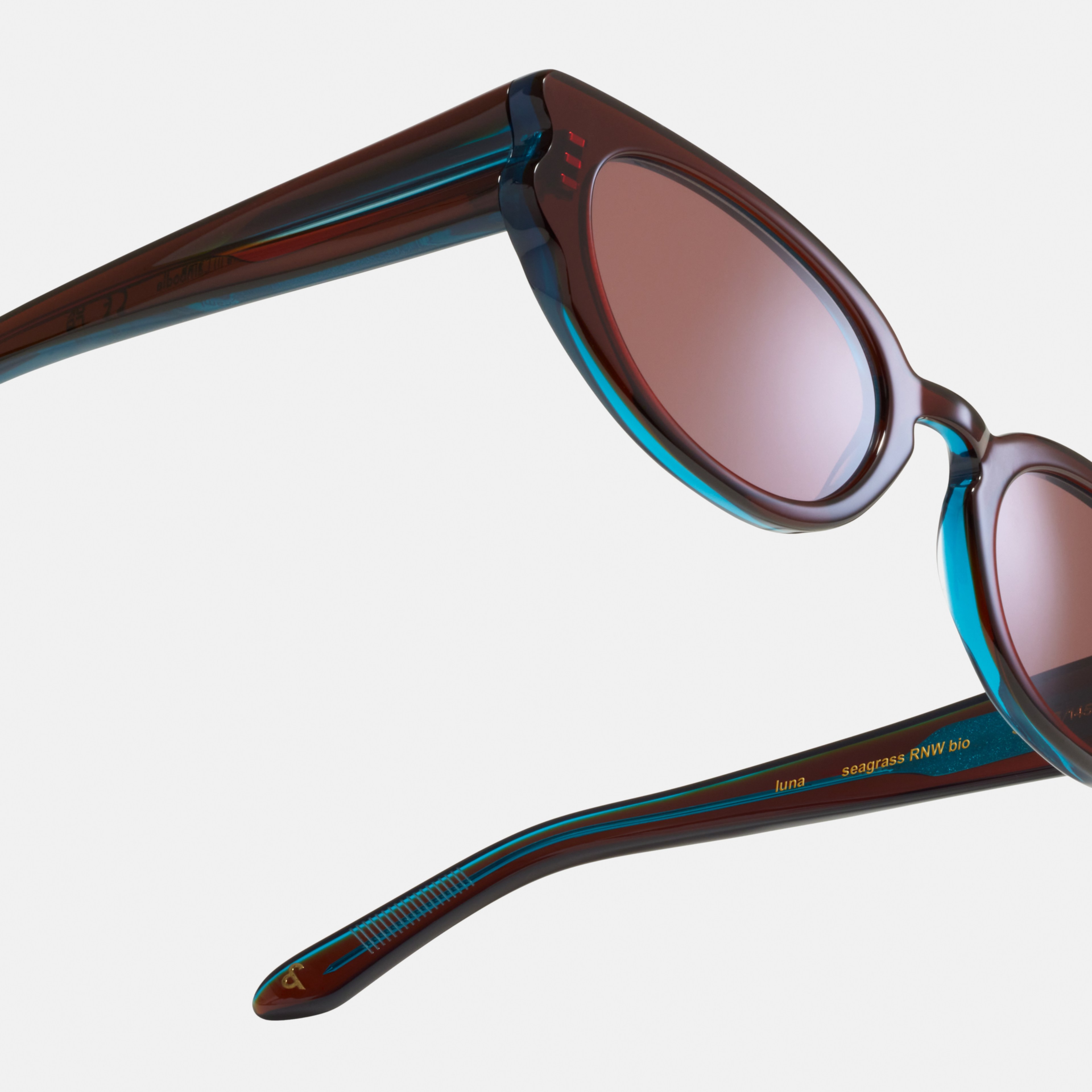 Ace & Tate Sunglasses | oval Renew bio acetate in Blue, Brown
