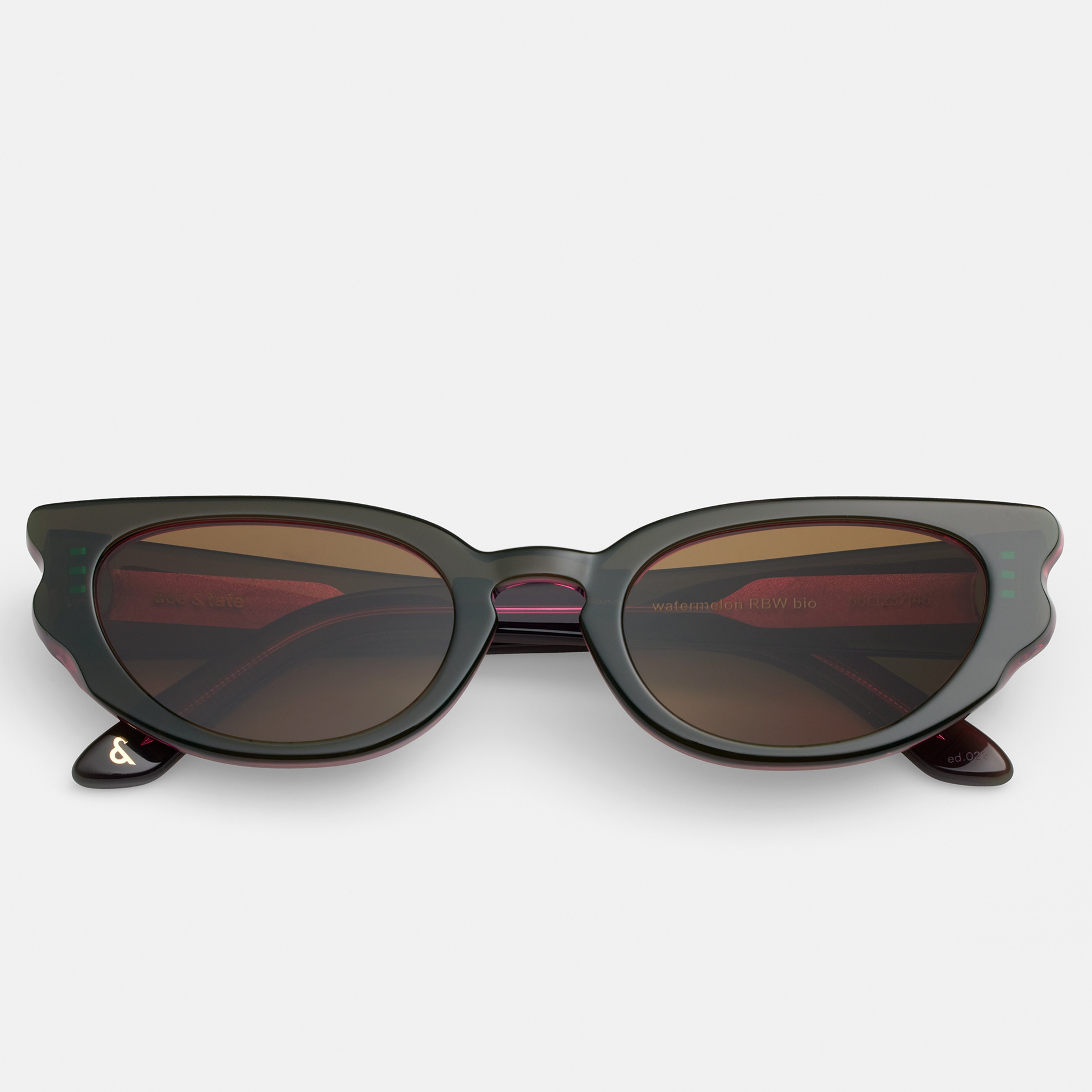 Ace & Tate Sunglasses | oval Renew bio acetate in Green, Pink
