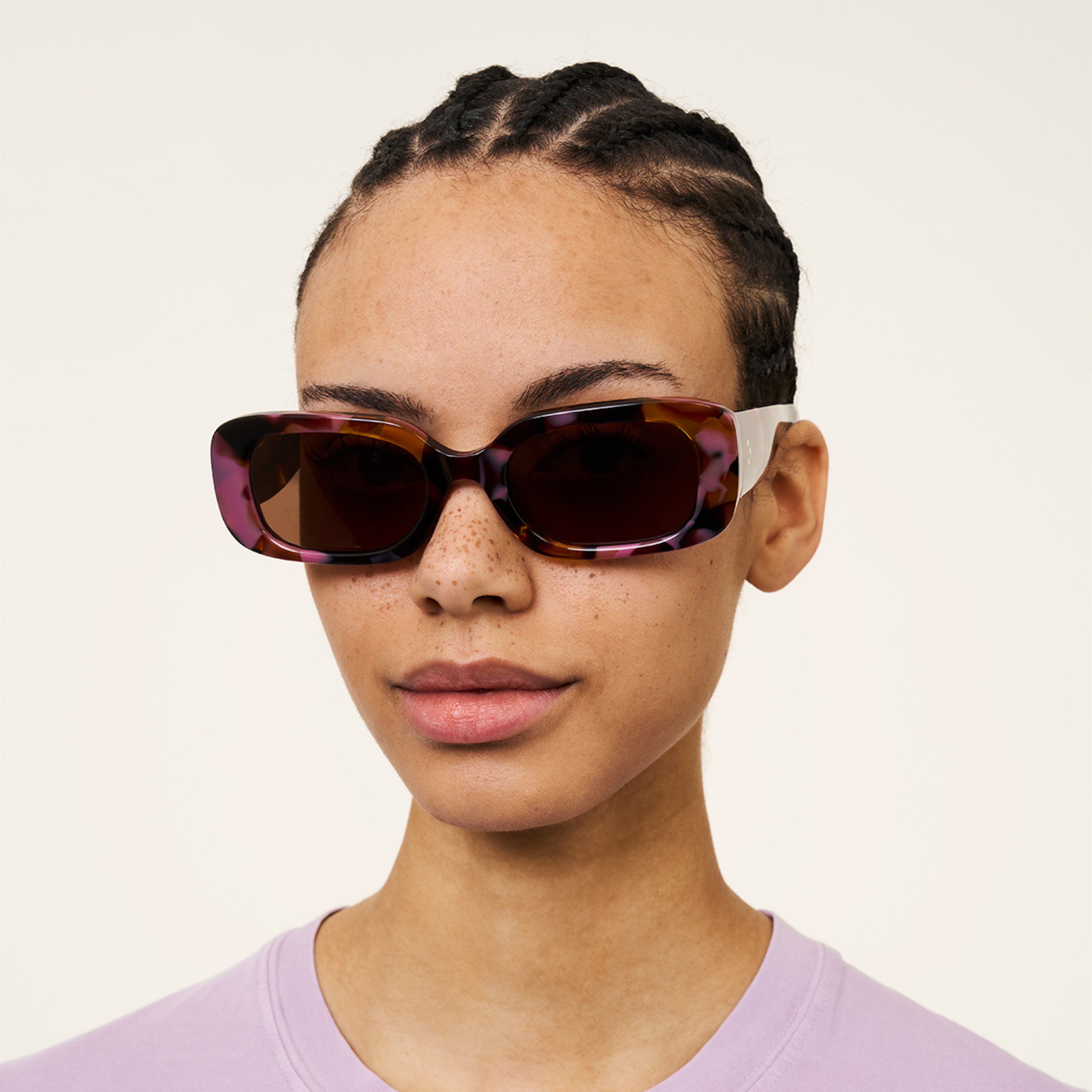 Ace & Tate Sunglasses | rectangle Bio acetate in Purple