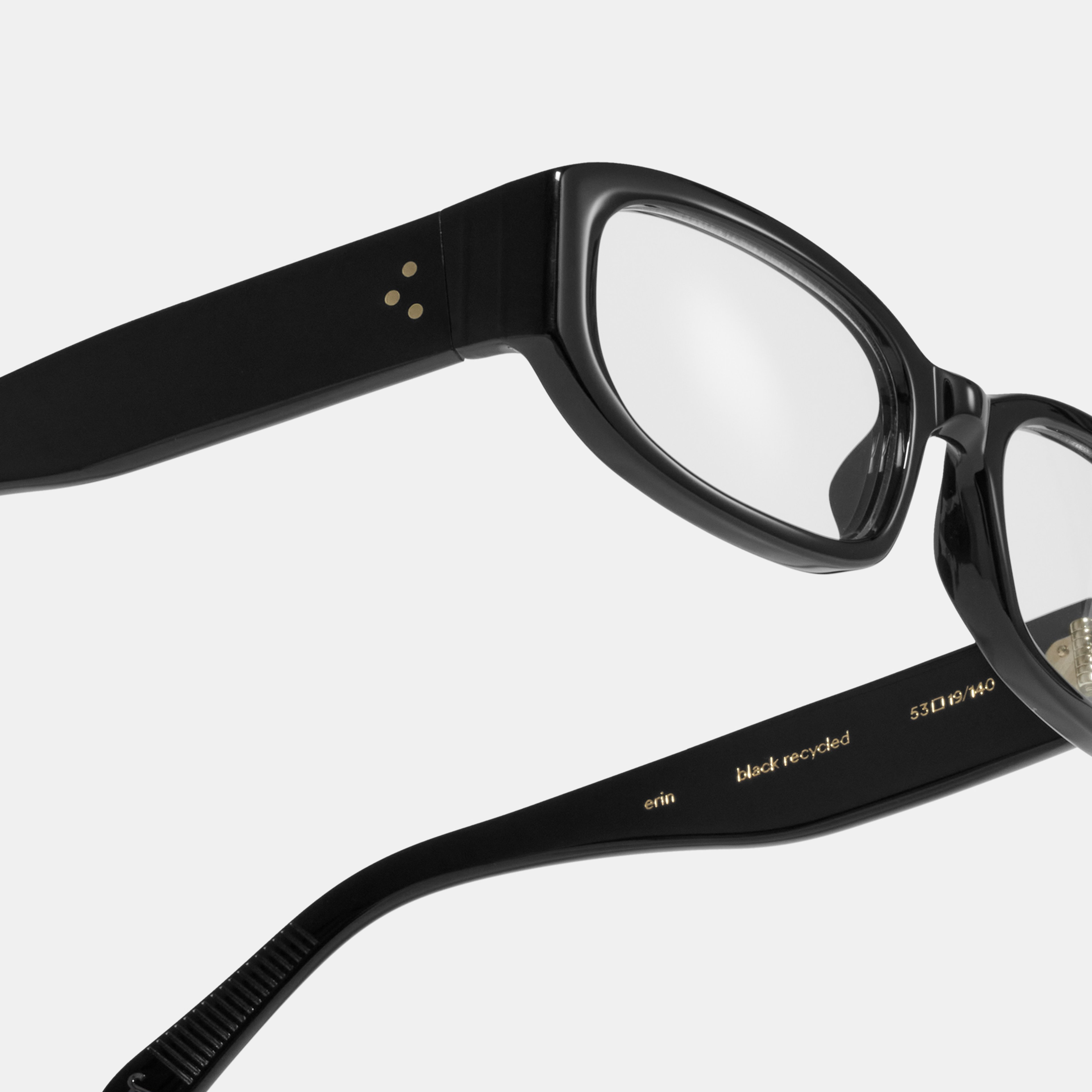 Ace & Tate Glasses | rectangle Recycled in Black