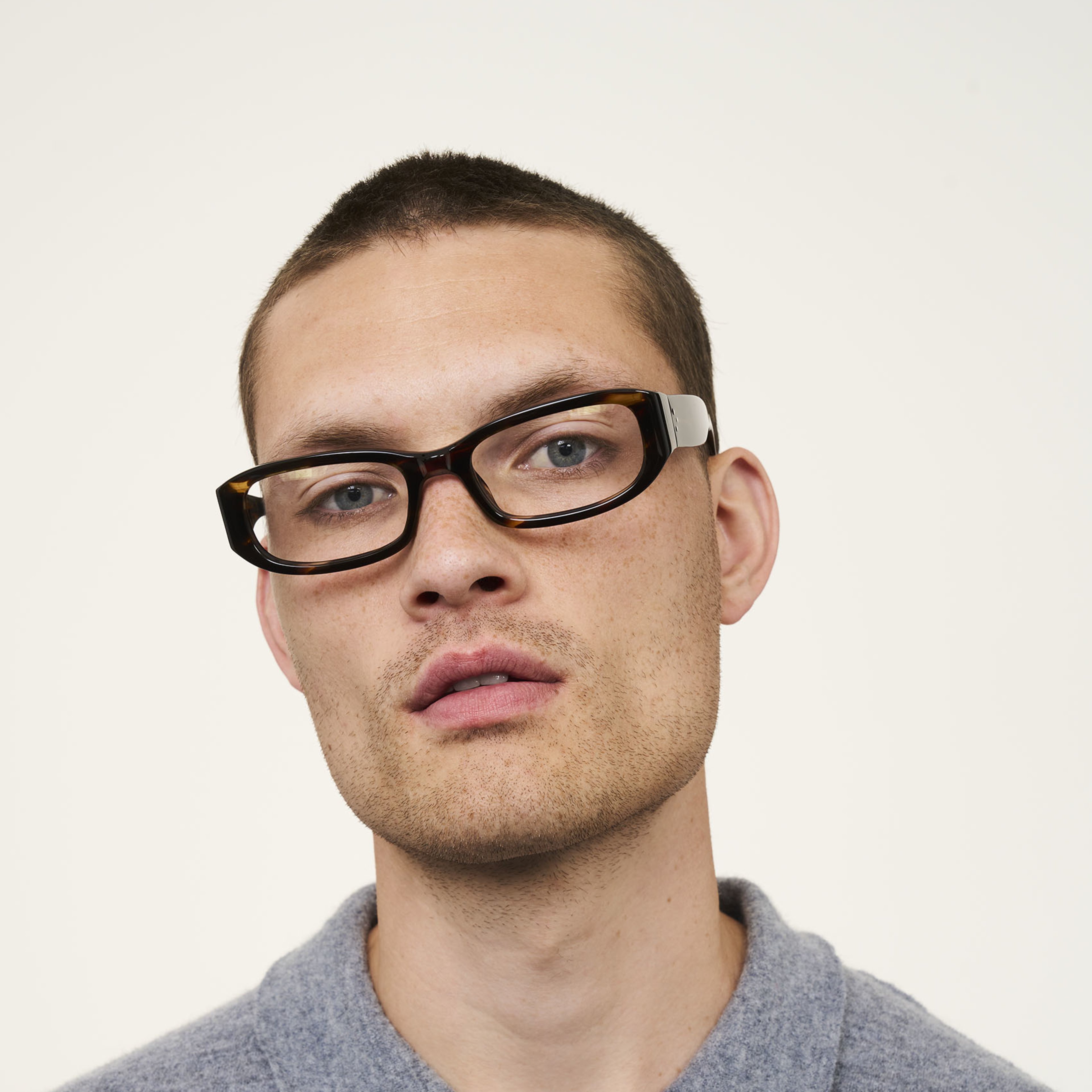 Ace & Tate Glasses | rectangle Bio acetate in Brown