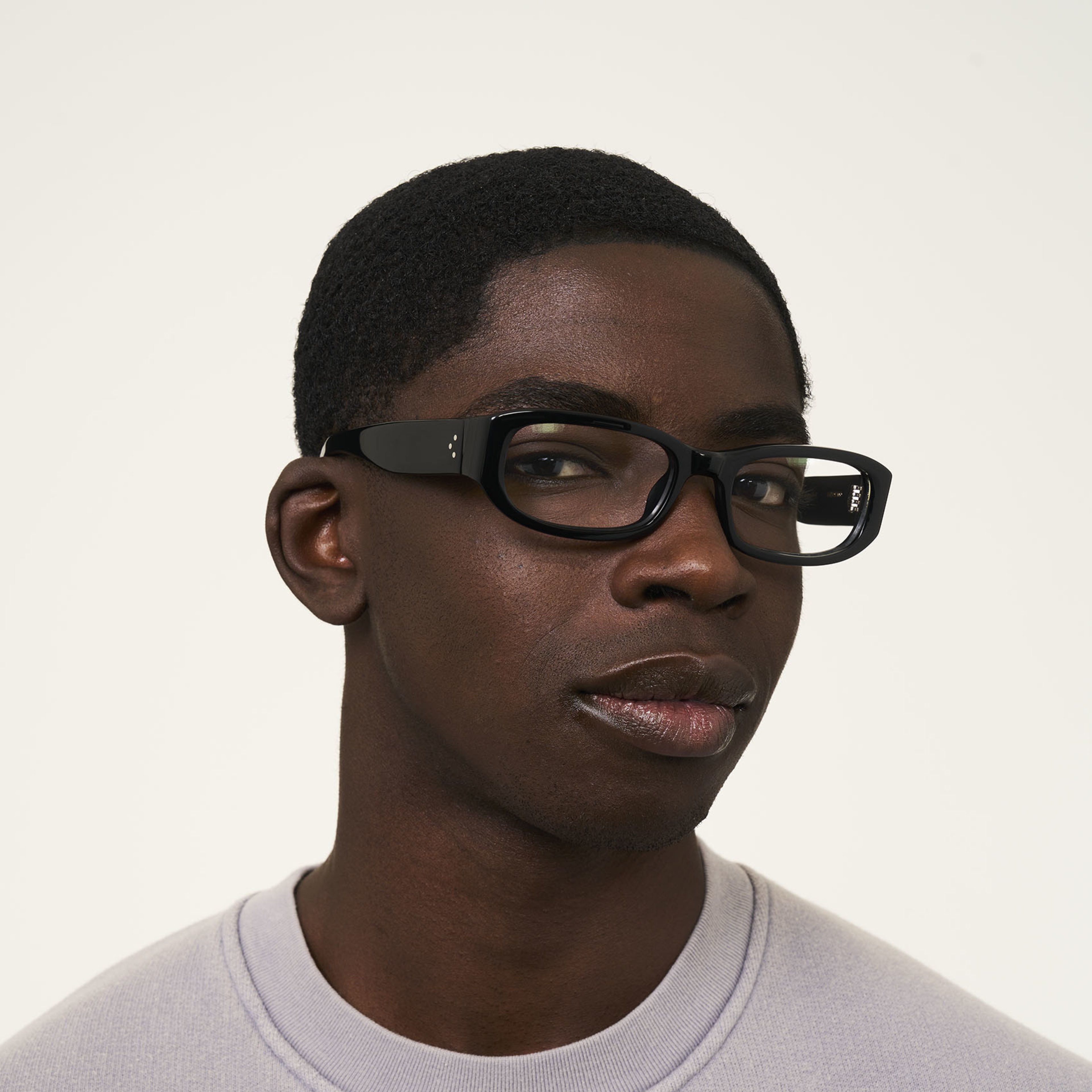 Ace & Tate Glasses | rectangle Recycled in Black