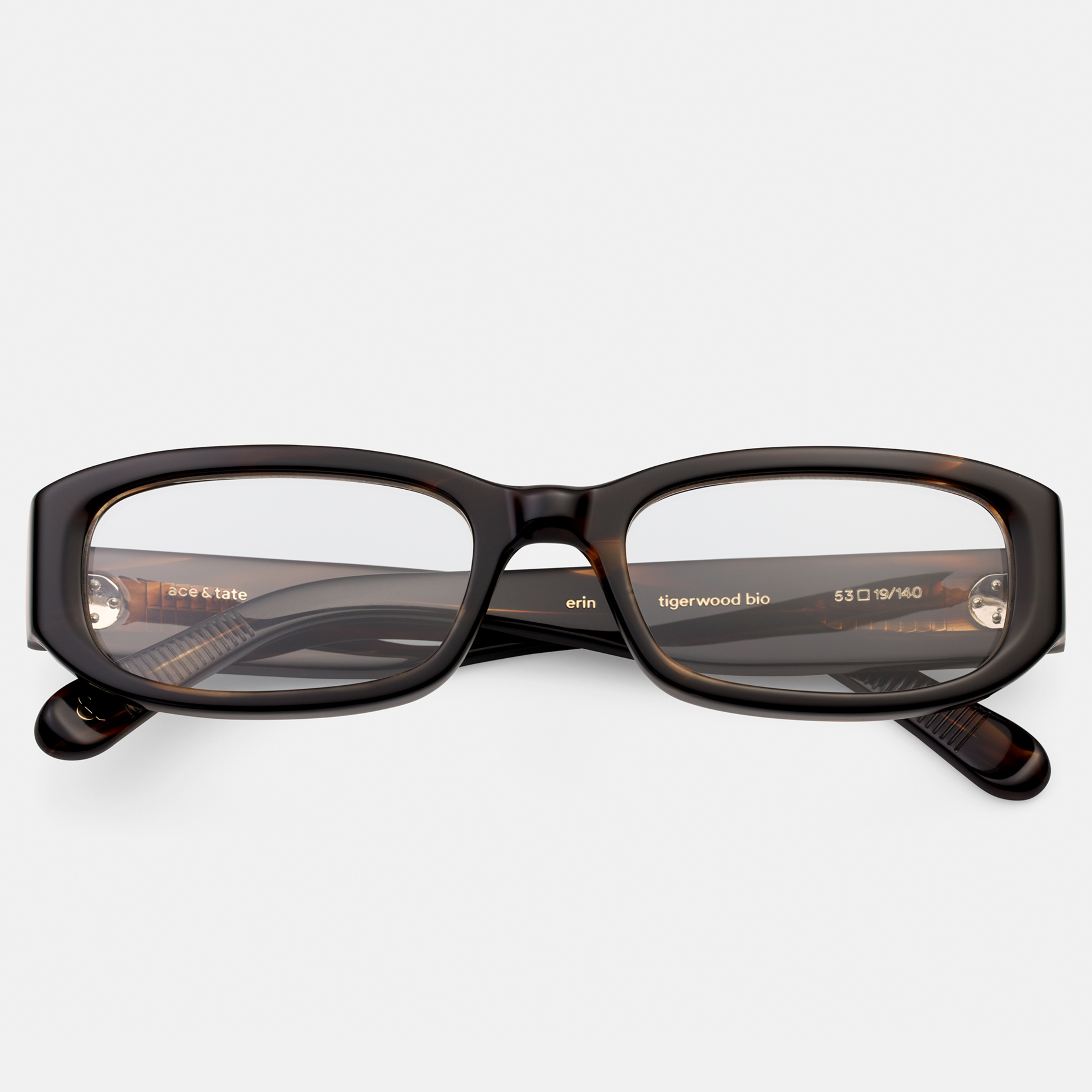 Ace & Tate Glasses | rectangle Bio acetate in Brown