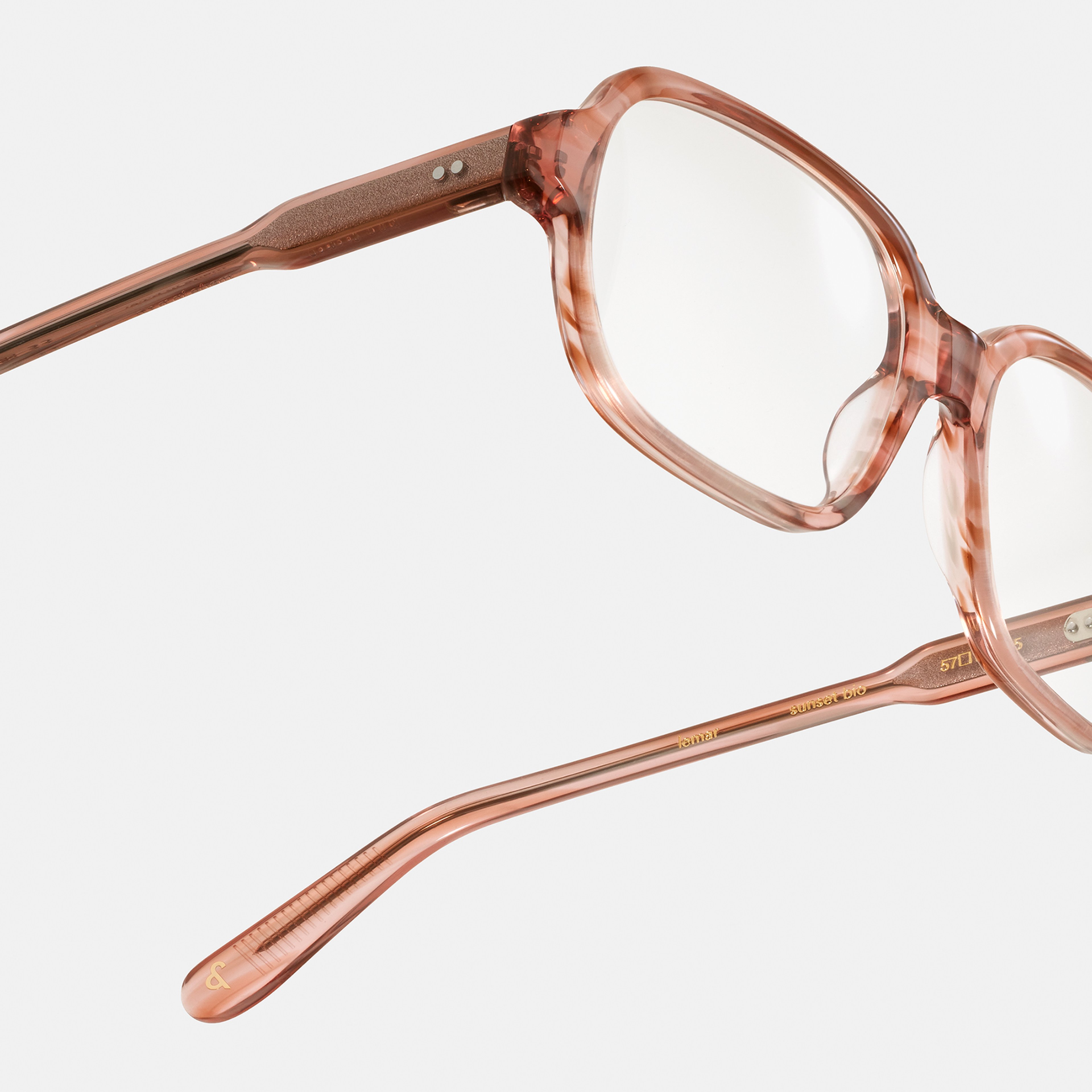 Ace & Tate Glasses | Square Bio acetate in Pink