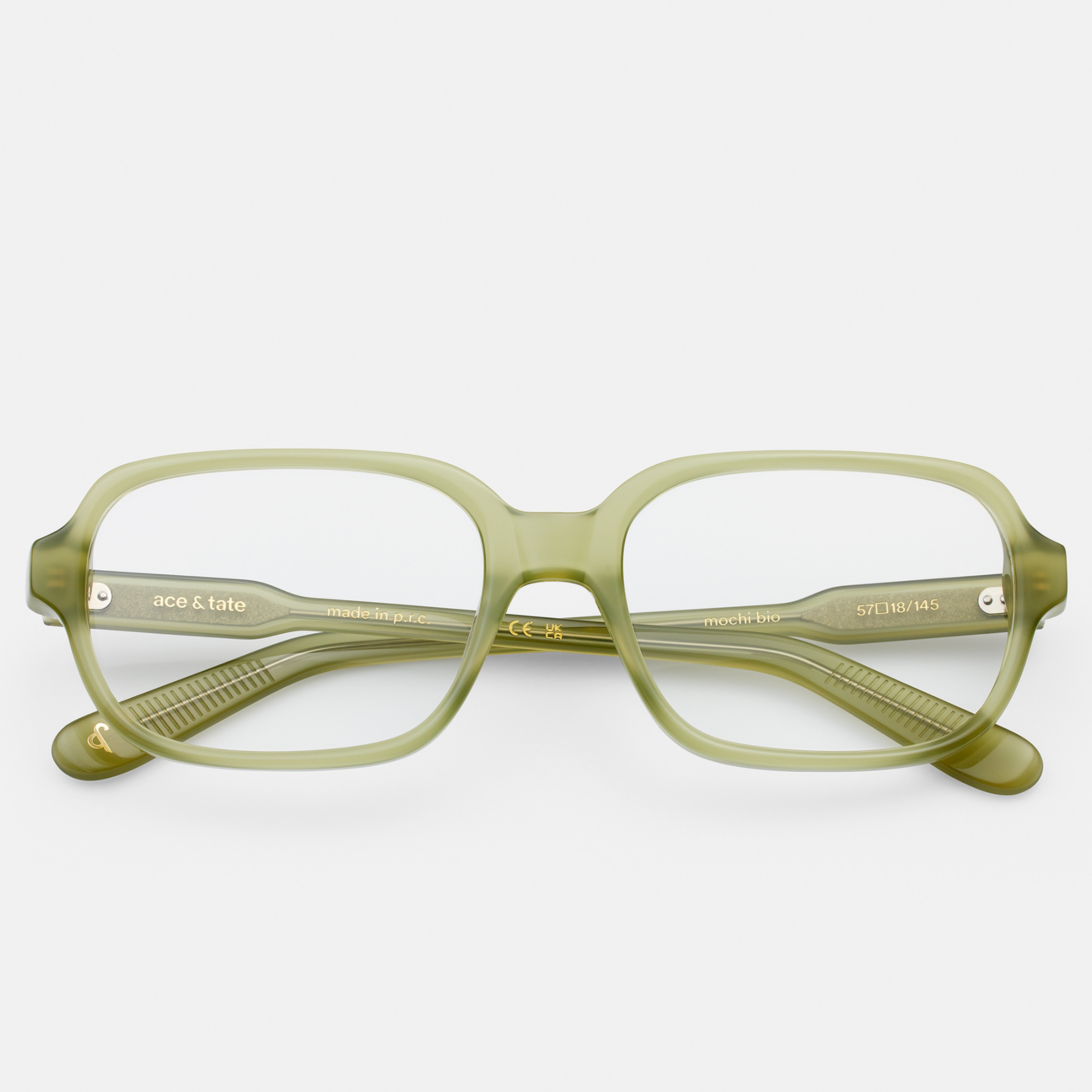 Ace & Tate Glasses | Square Bio acetate in Green