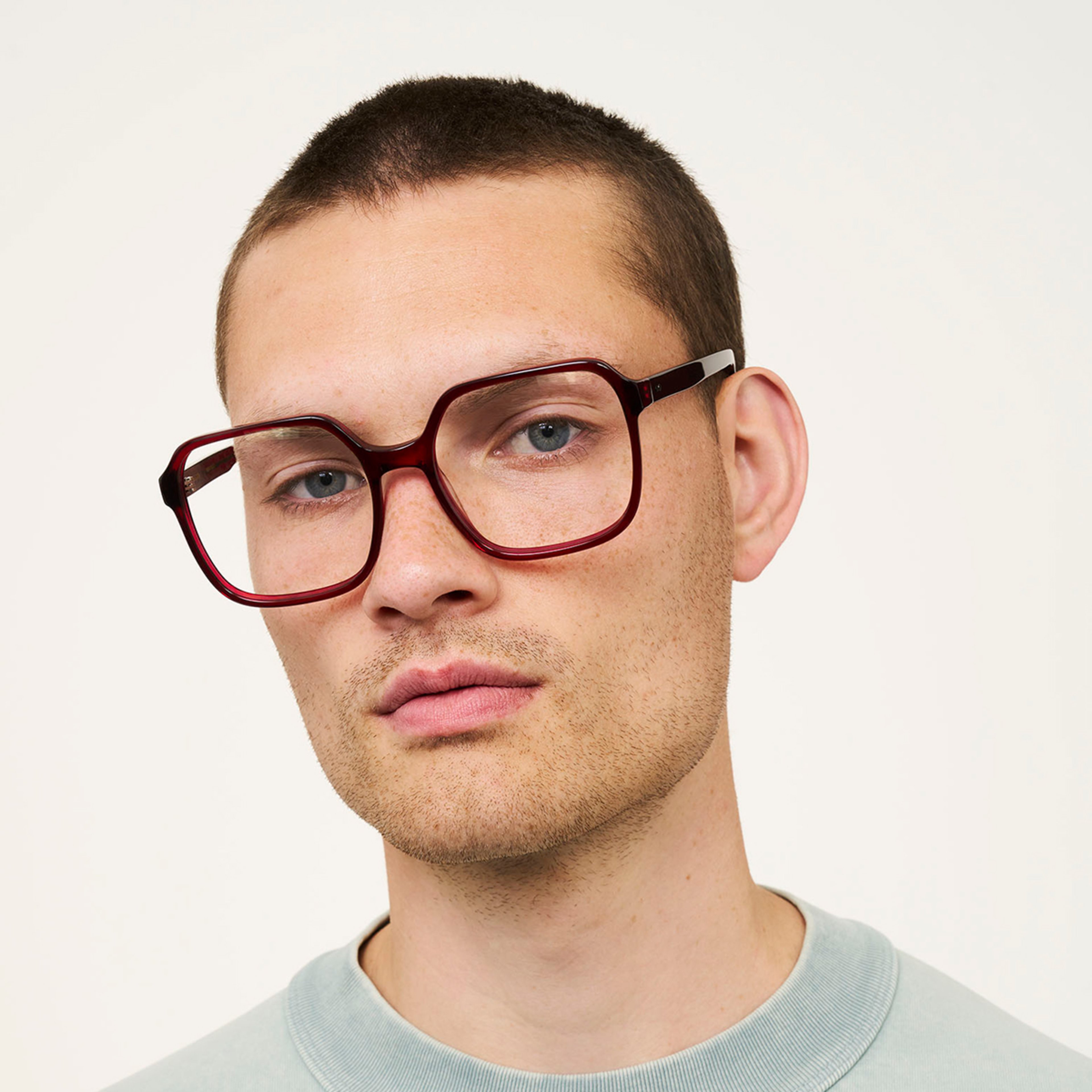 Ace & Tate Glasses | Square Bio acetate in Red