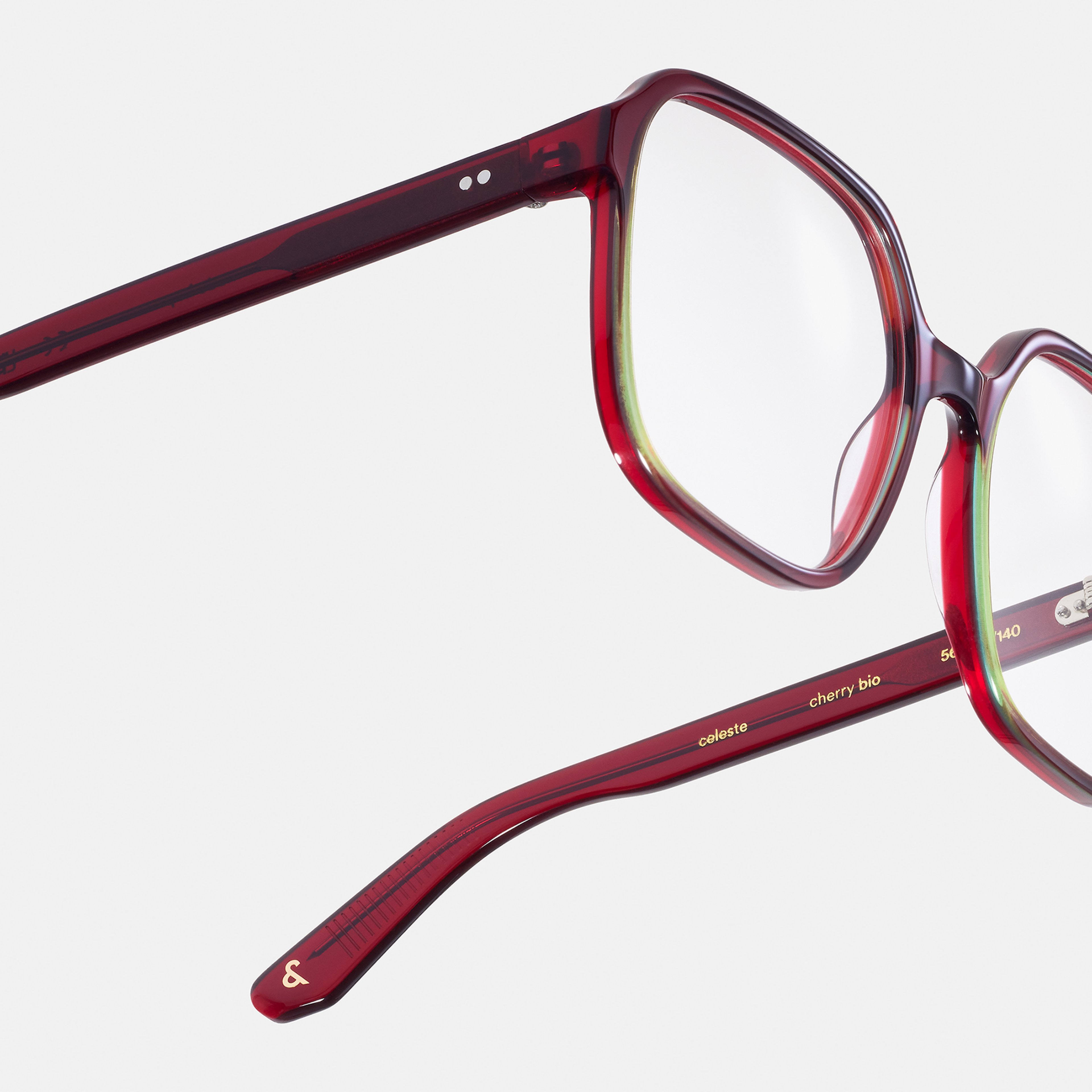 Ace & Tate Glasses | Square Bio acetate in Red