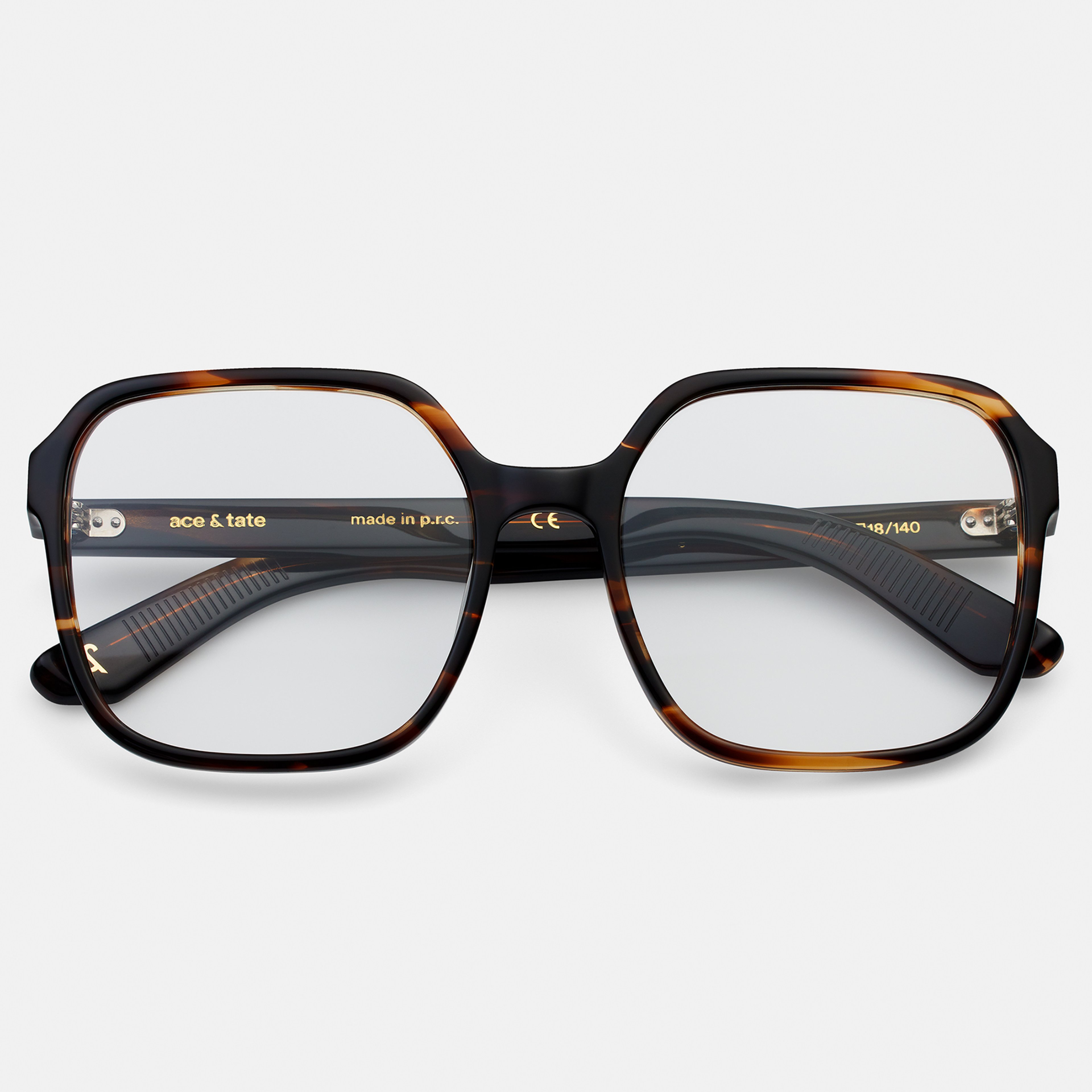 Ace & Tate Glasses | Square Bio acetate in Brown