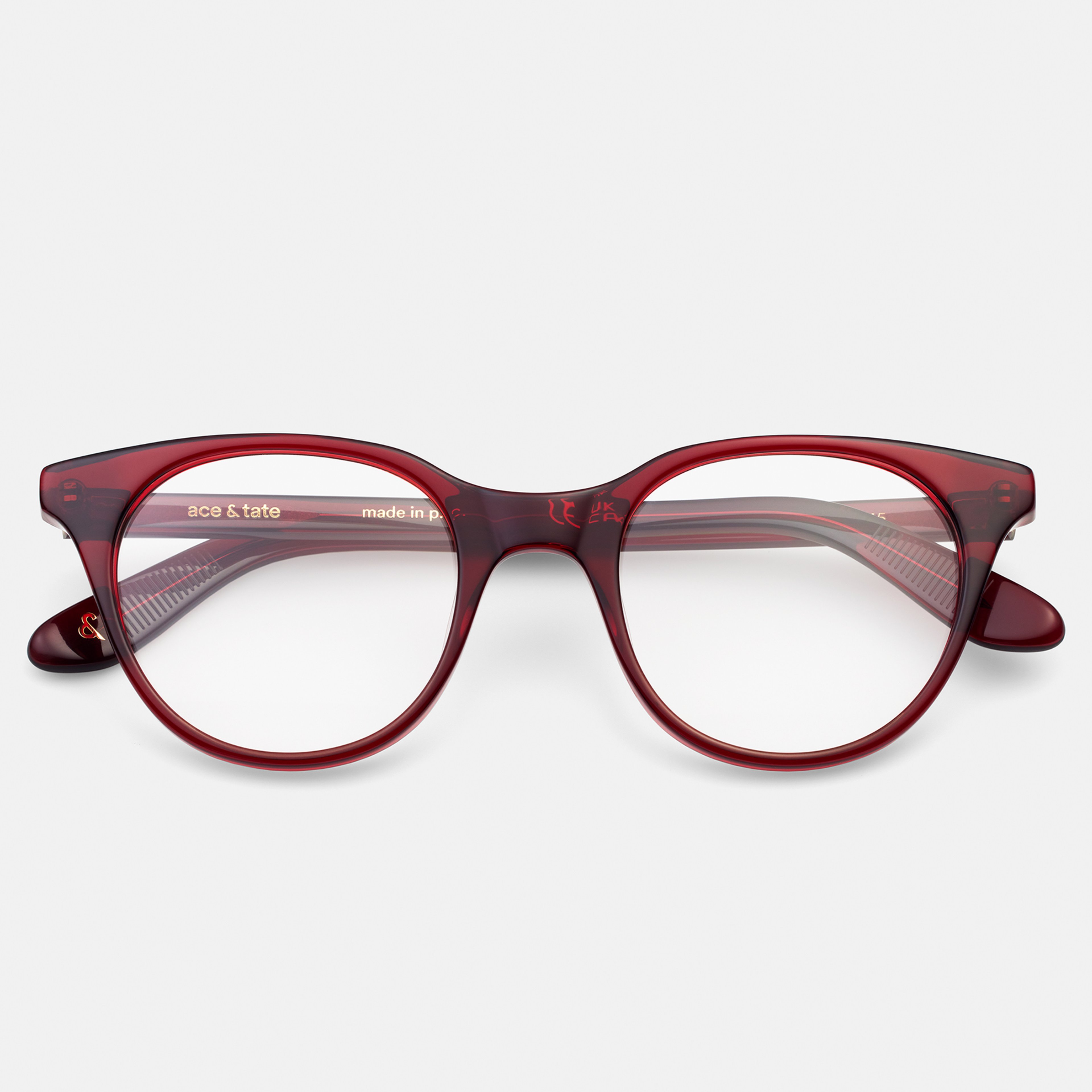 Ace & Tate Gafas | redonda Acetato bío in Rojo