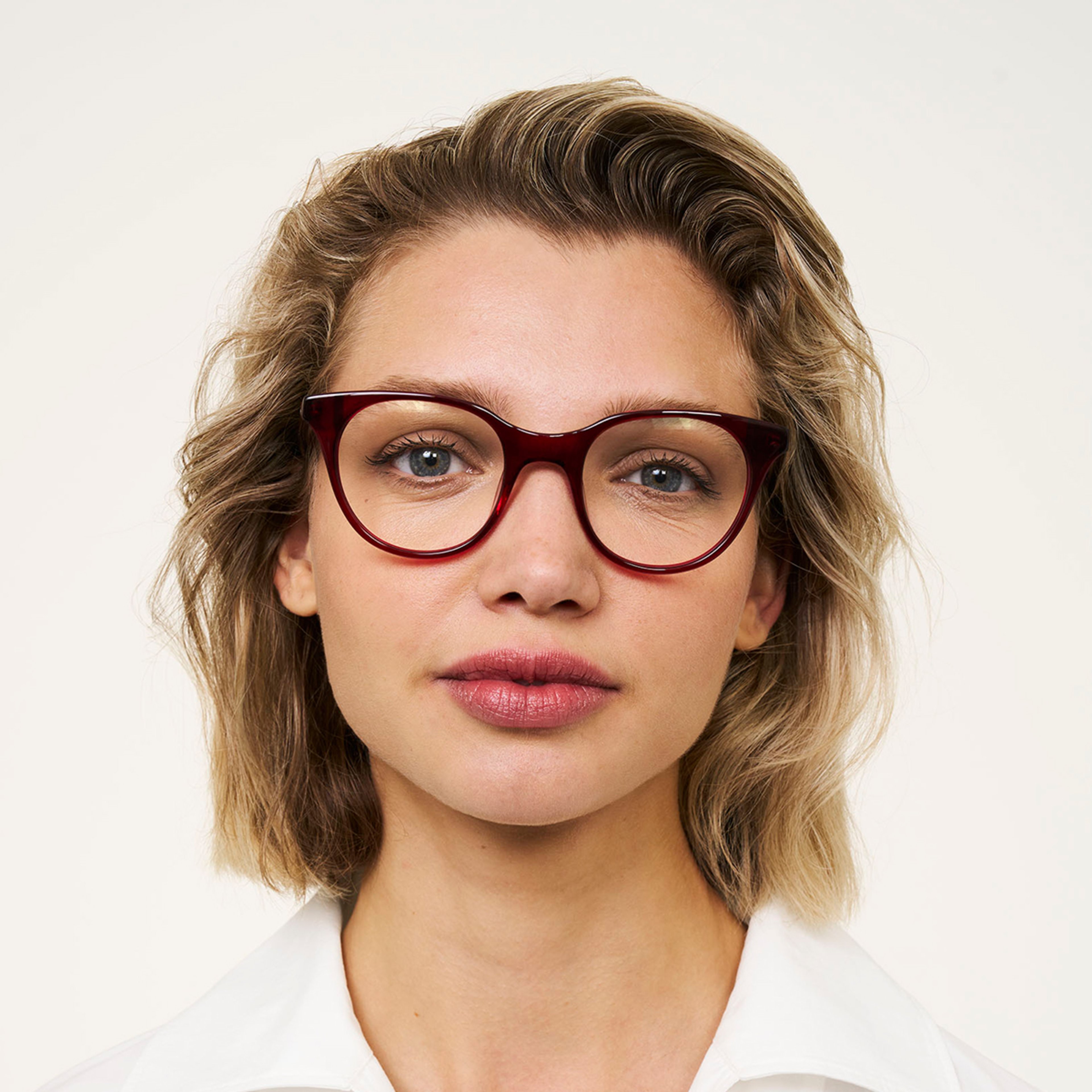 Ace & Tate Glasses | Round Bio acetate in Red