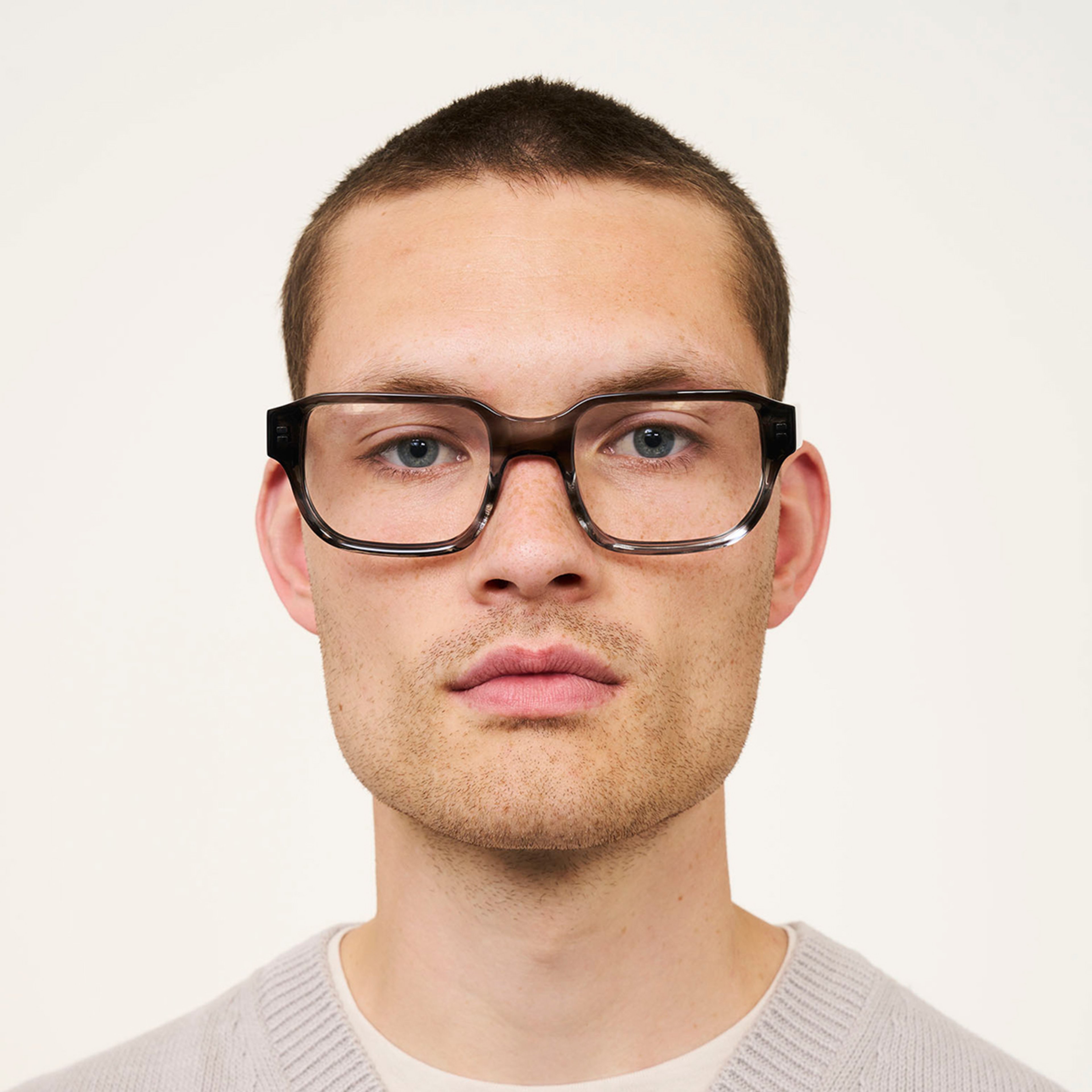 Ace & Tate Glasses | Square Bio acetate in Grey