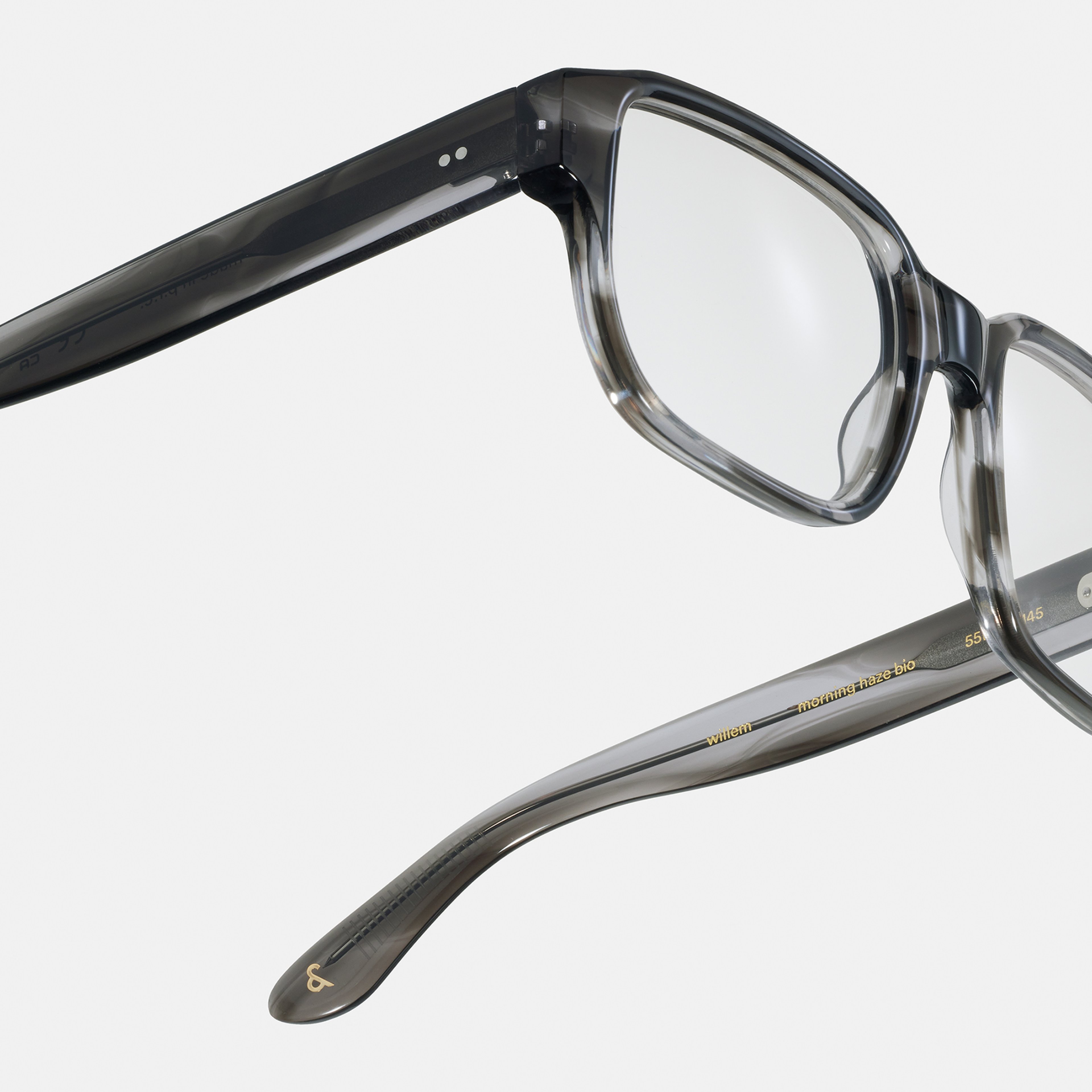 Ace & Tate Glasses | Square Bio acetate in Grey