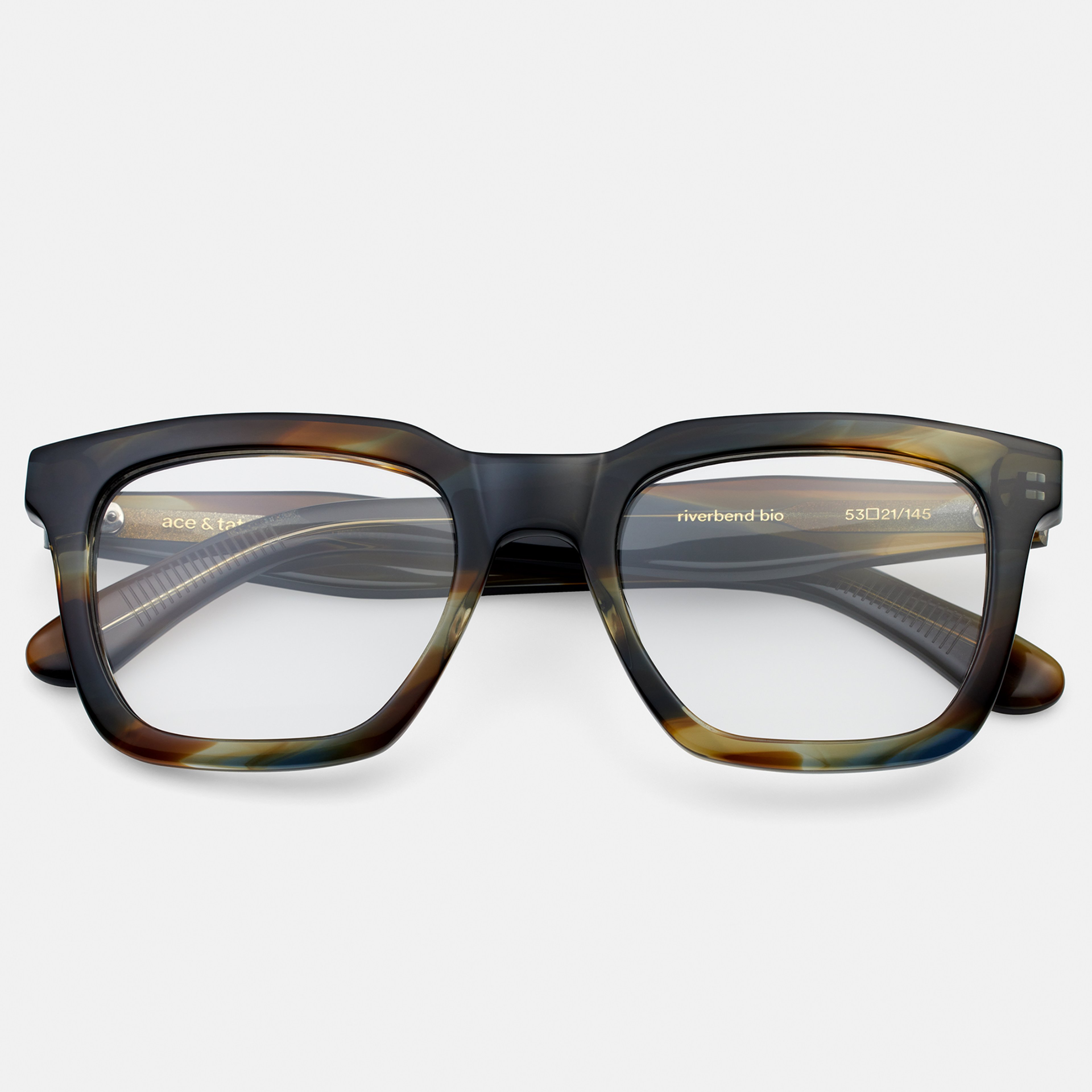 Ace & Tate Glasses | Square Bio acetate in Blue