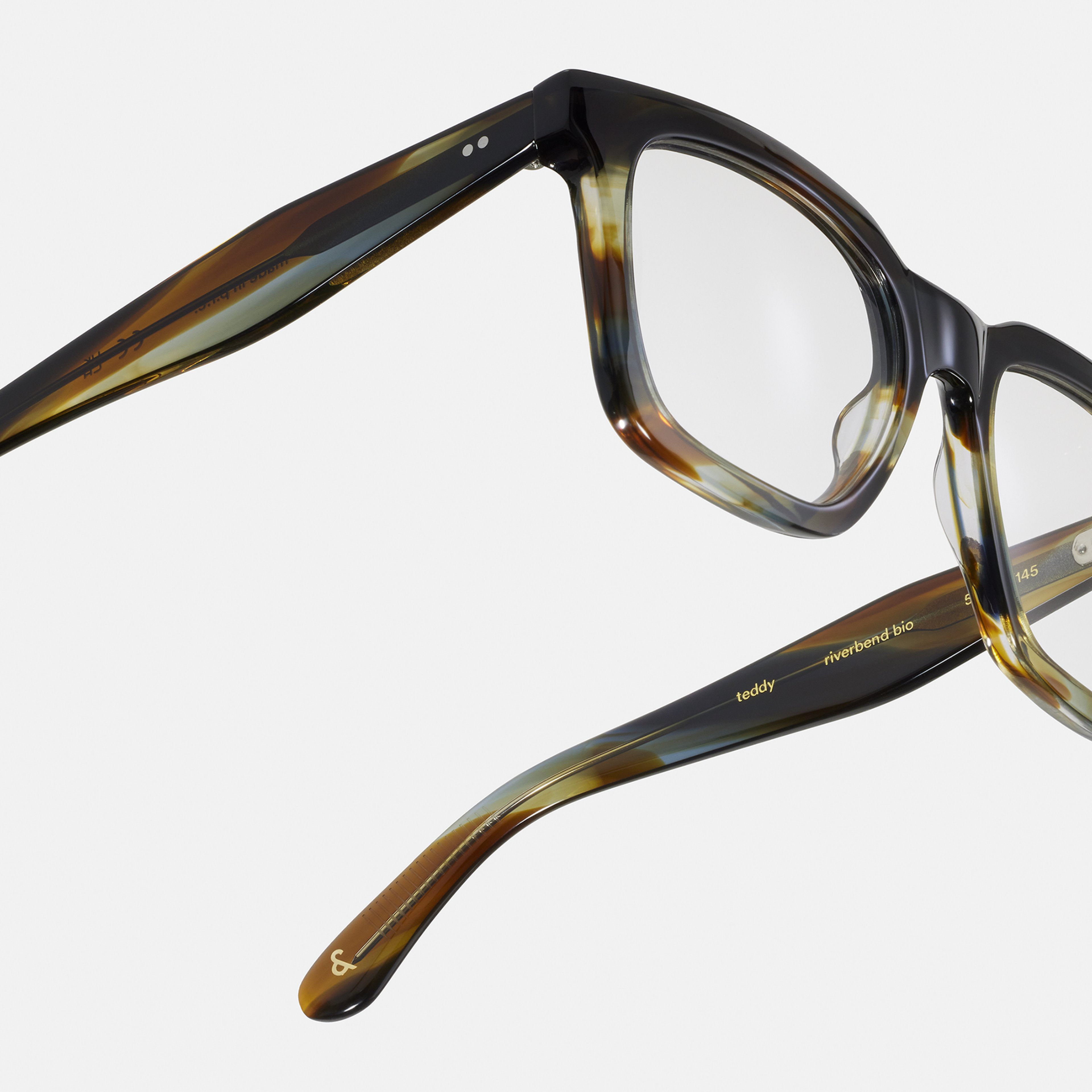 Ace & Tate Glasses | Square Bio acetate in Blue