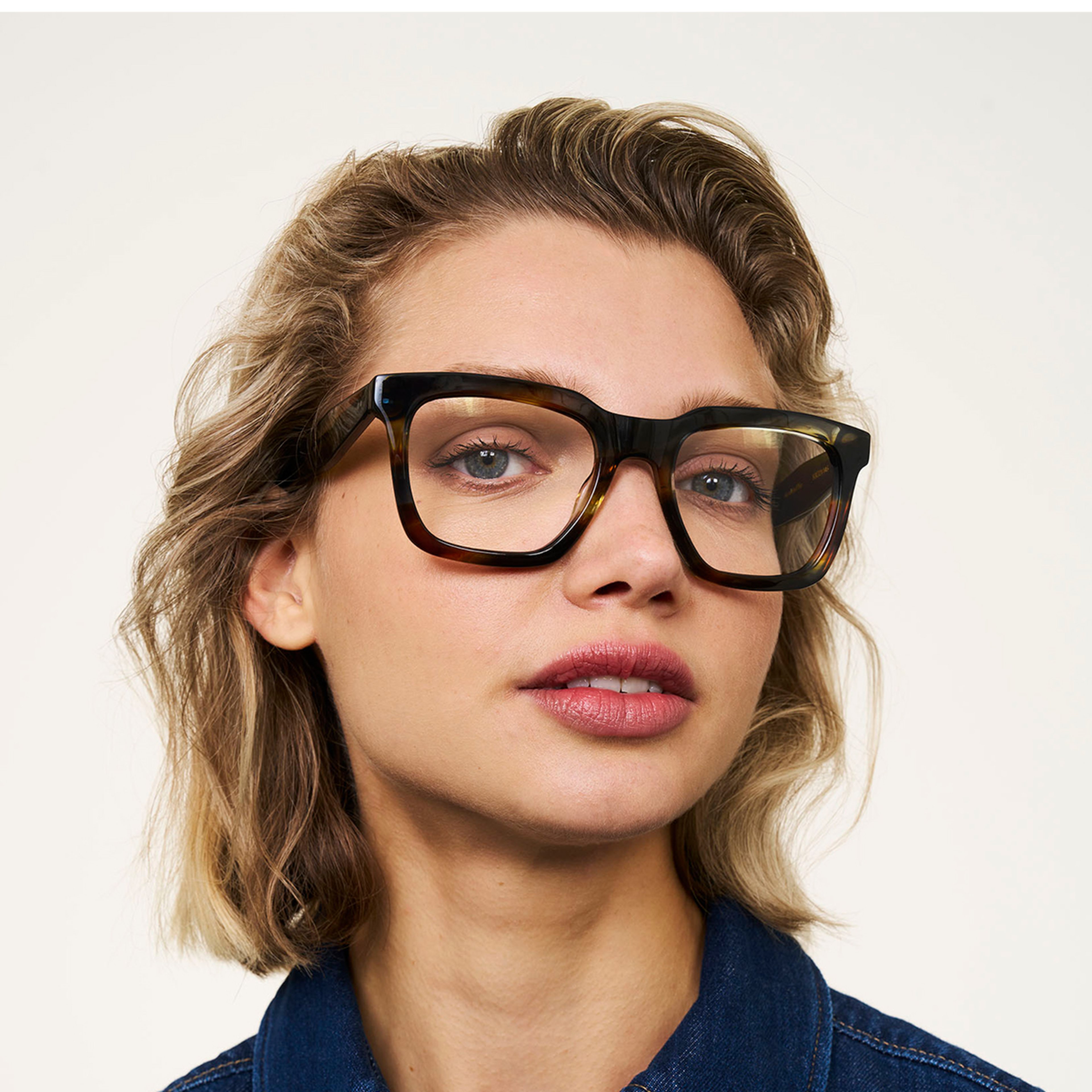 Ace & Tate Glasses | Square Bio acetate in Blue