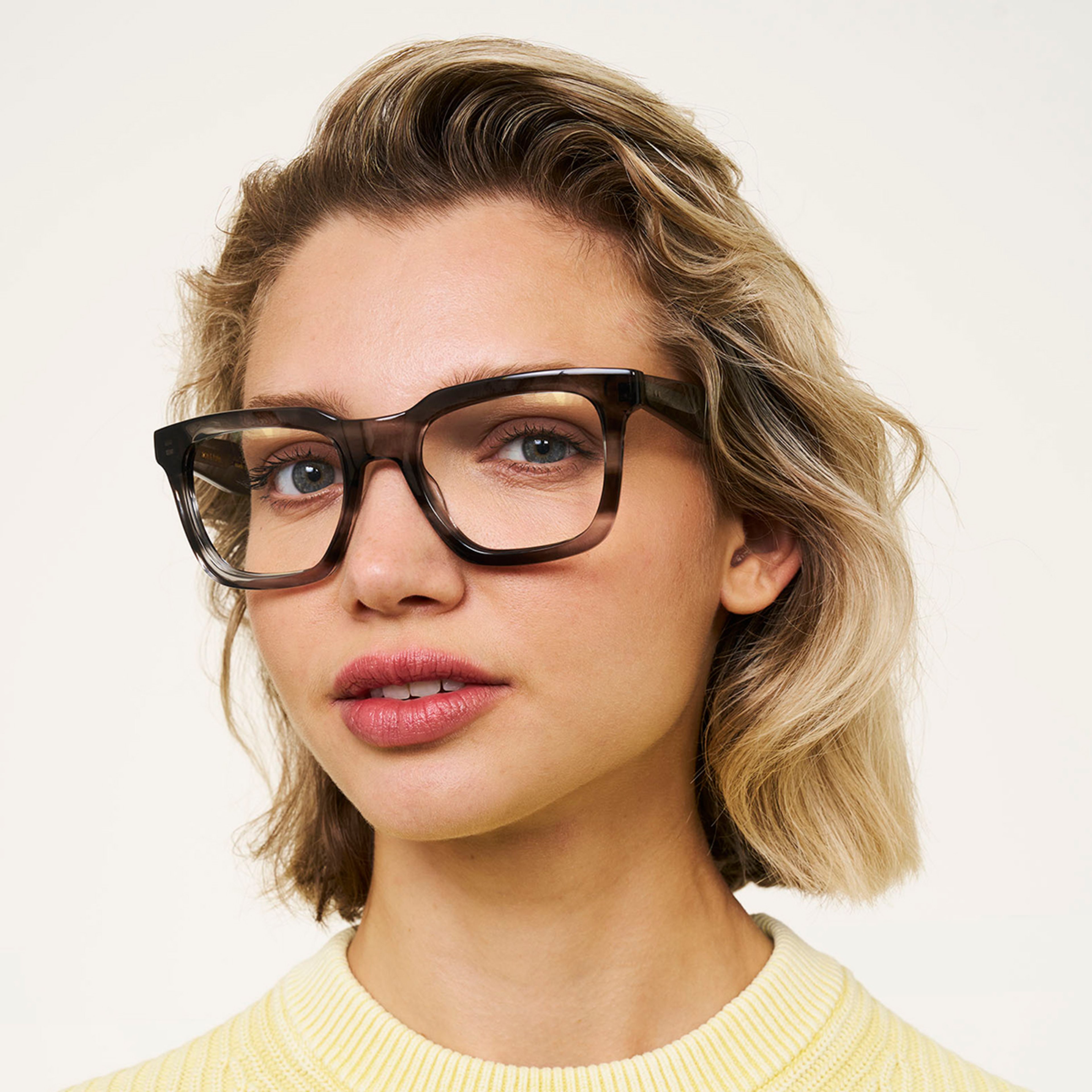 Ace & Tate Glasses | Square Bio acetate in Grey