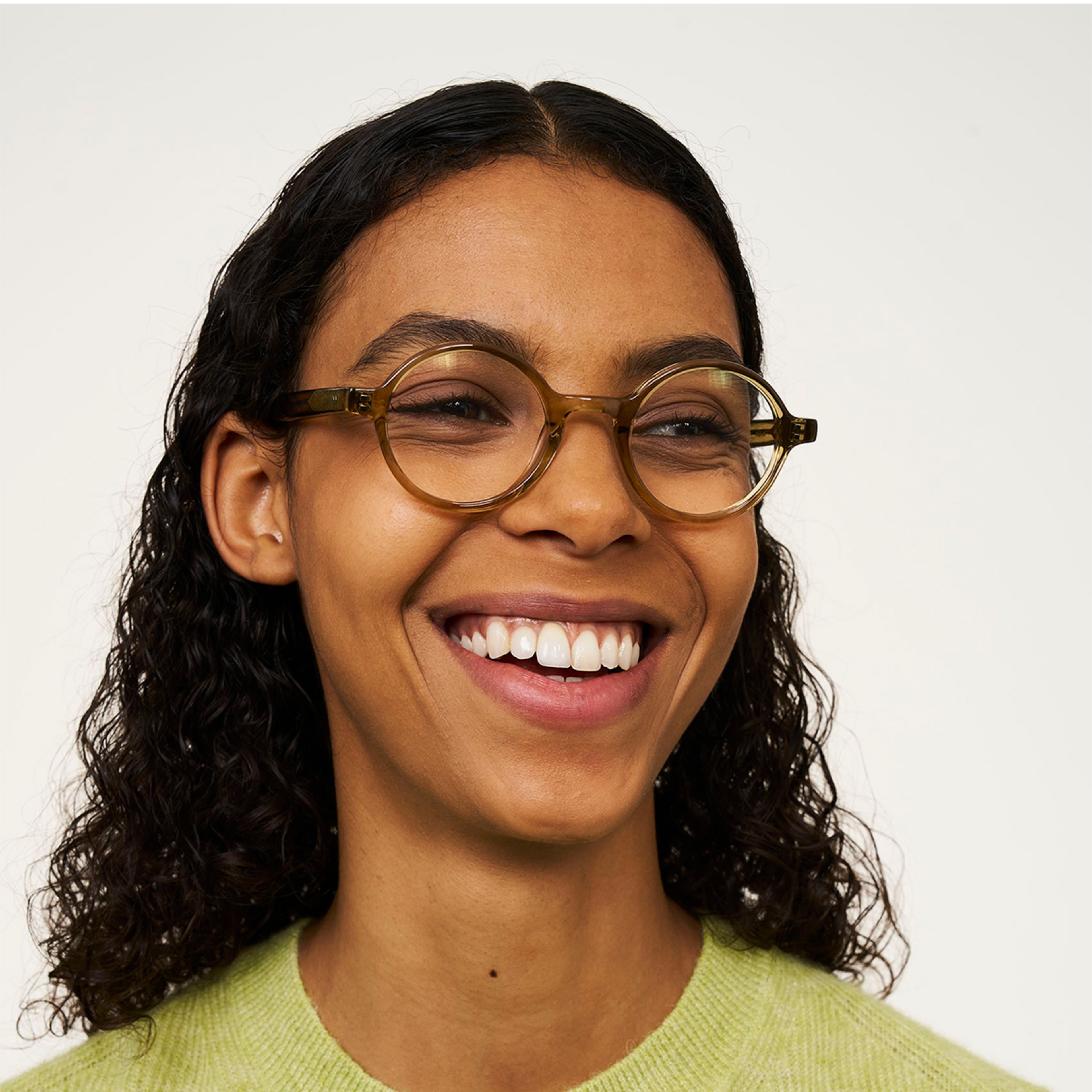 Ace & Tate Glasses | Round Bio acetate in Brown