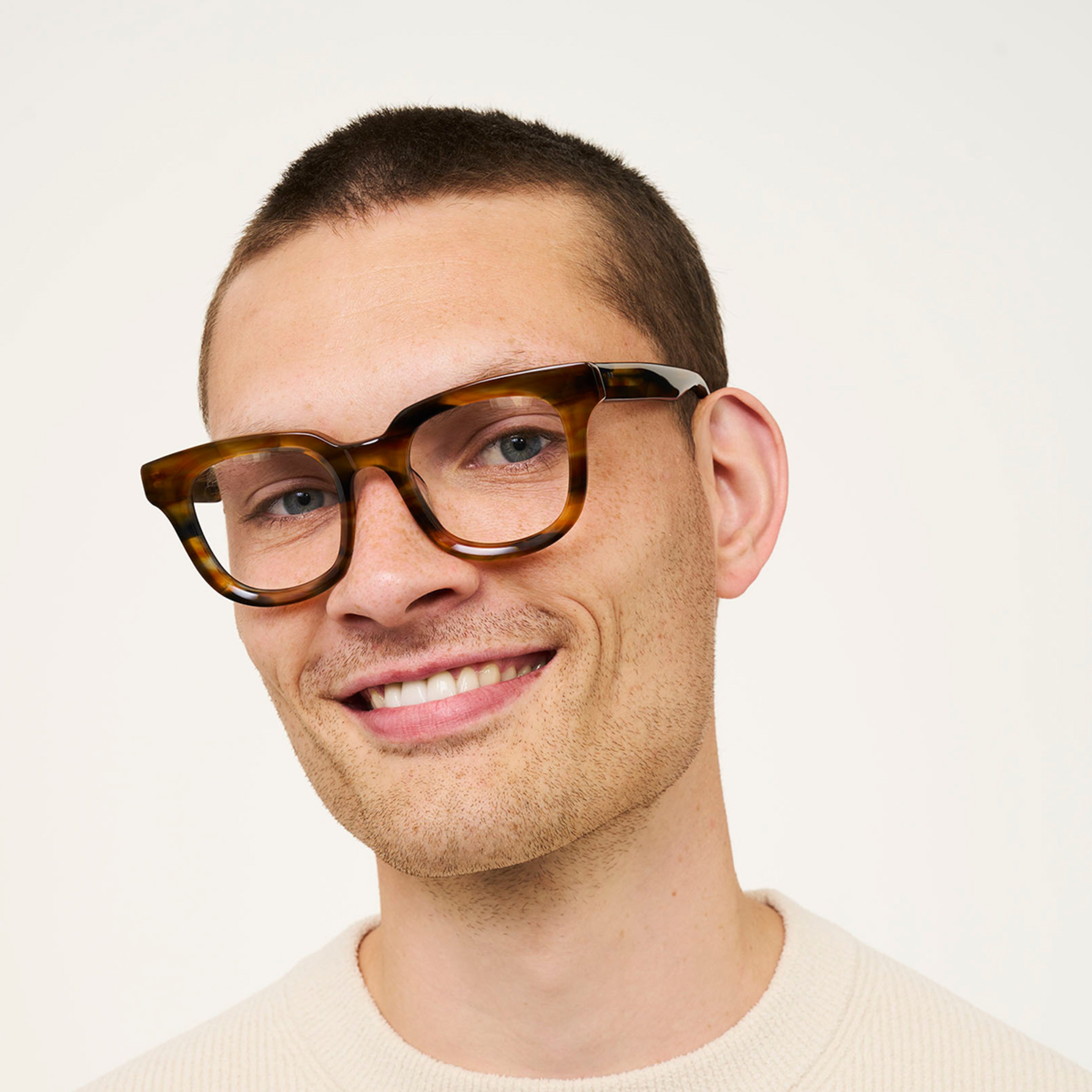 Ace & Tate Glasses | Round Bio acetate in Blue