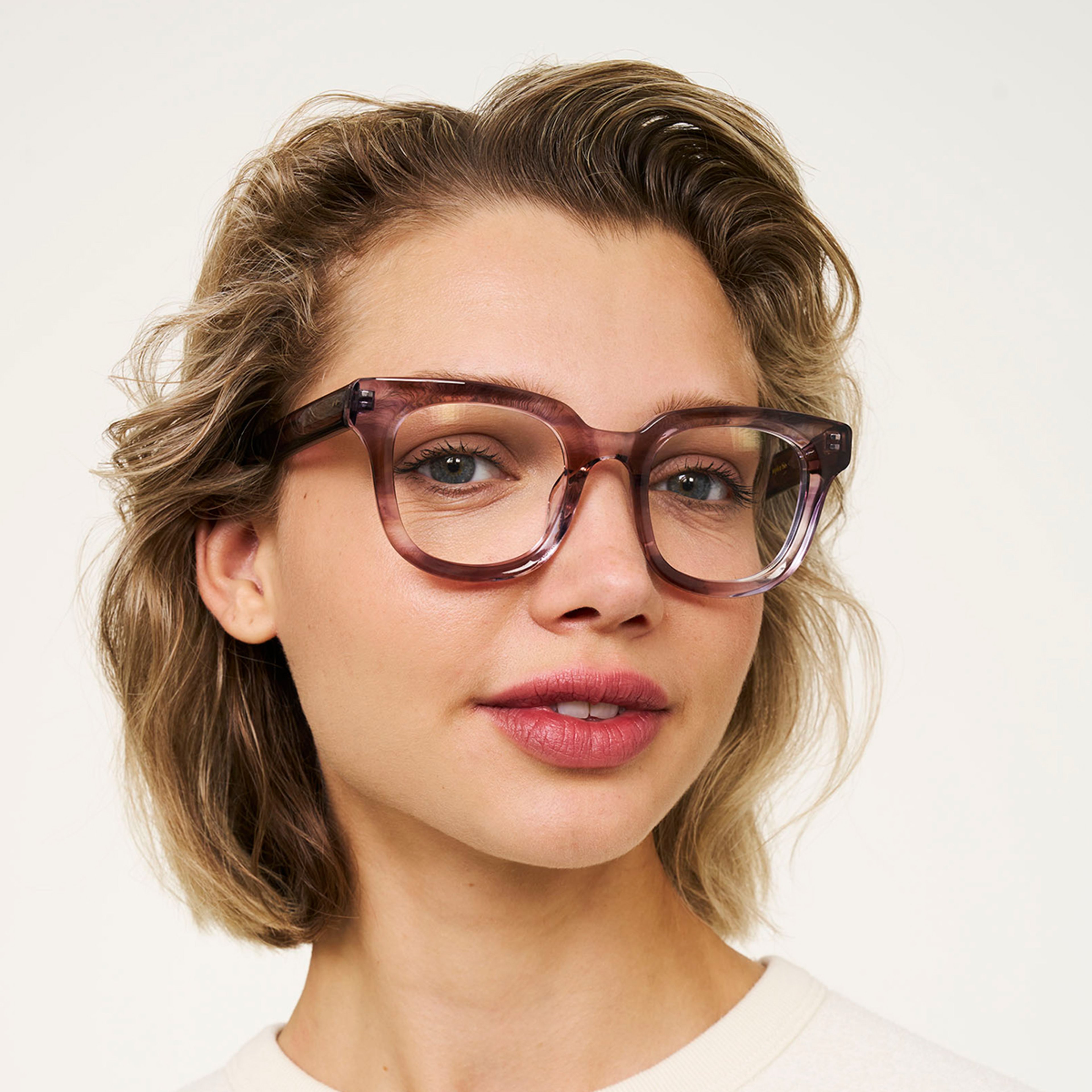 Ace & Tate Glasses | Round Bio acetate in Purple