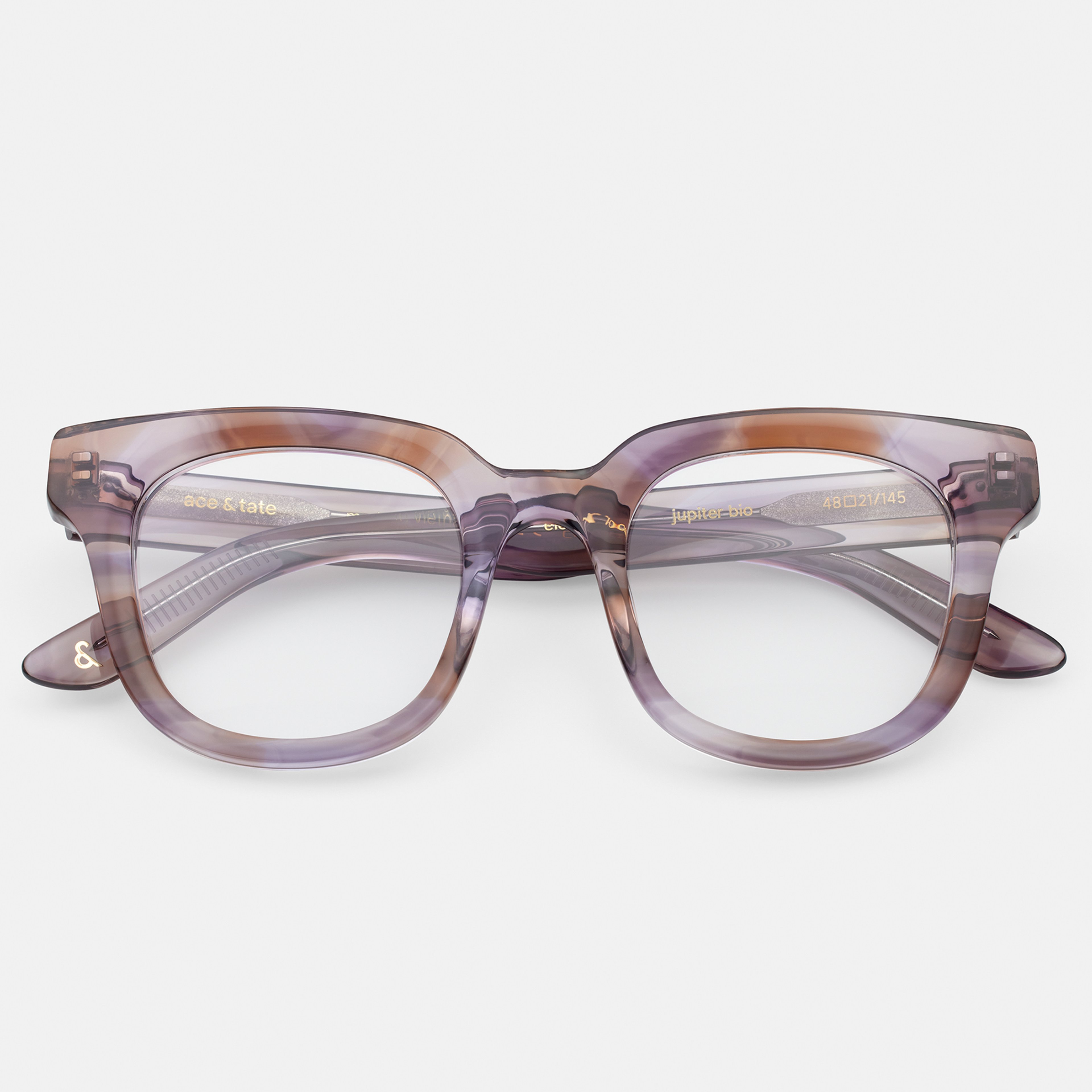 Ace & Tate Glasses | Round Bio acetate in Purple