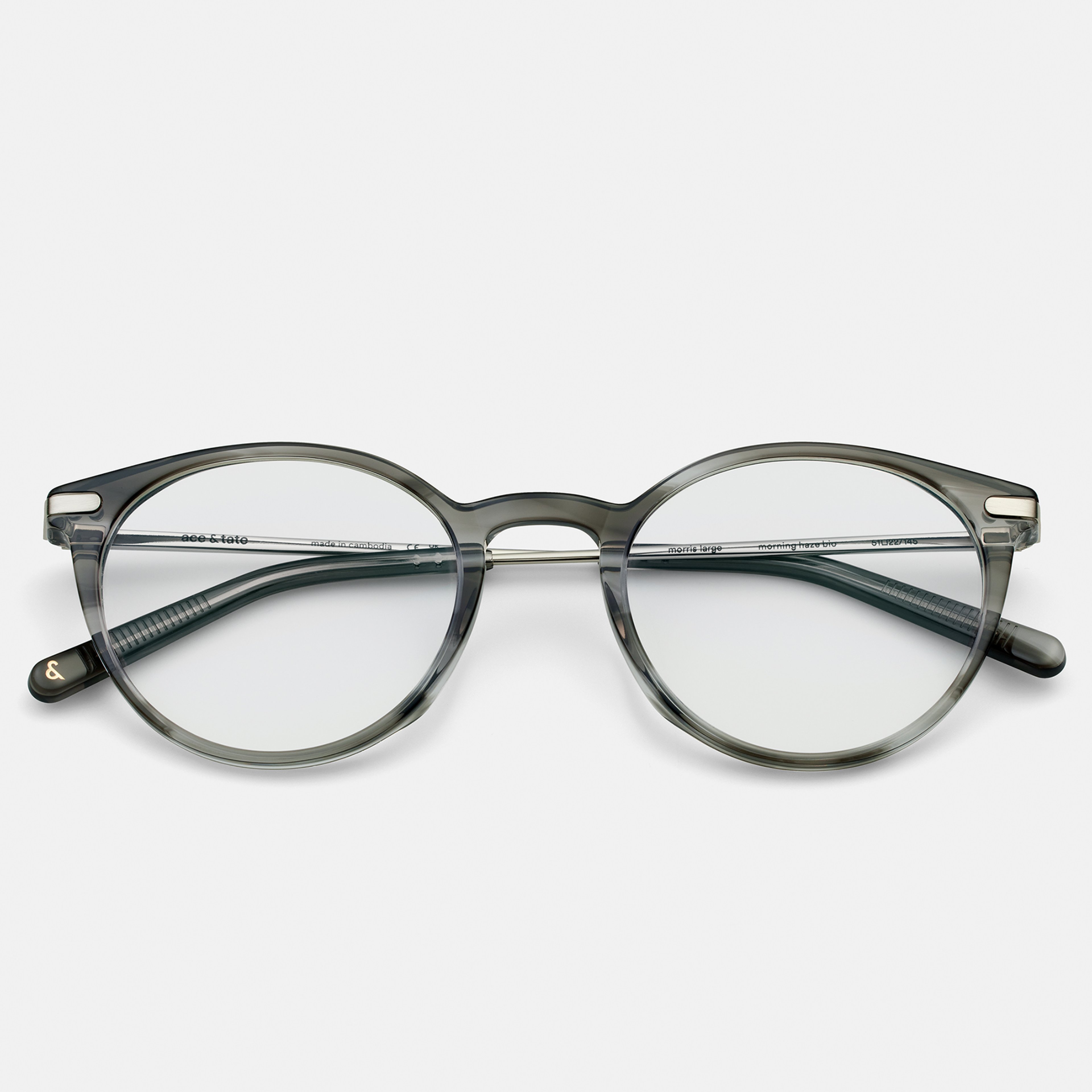 Ace & Tate Glasses | Round Bio acetate in Grey