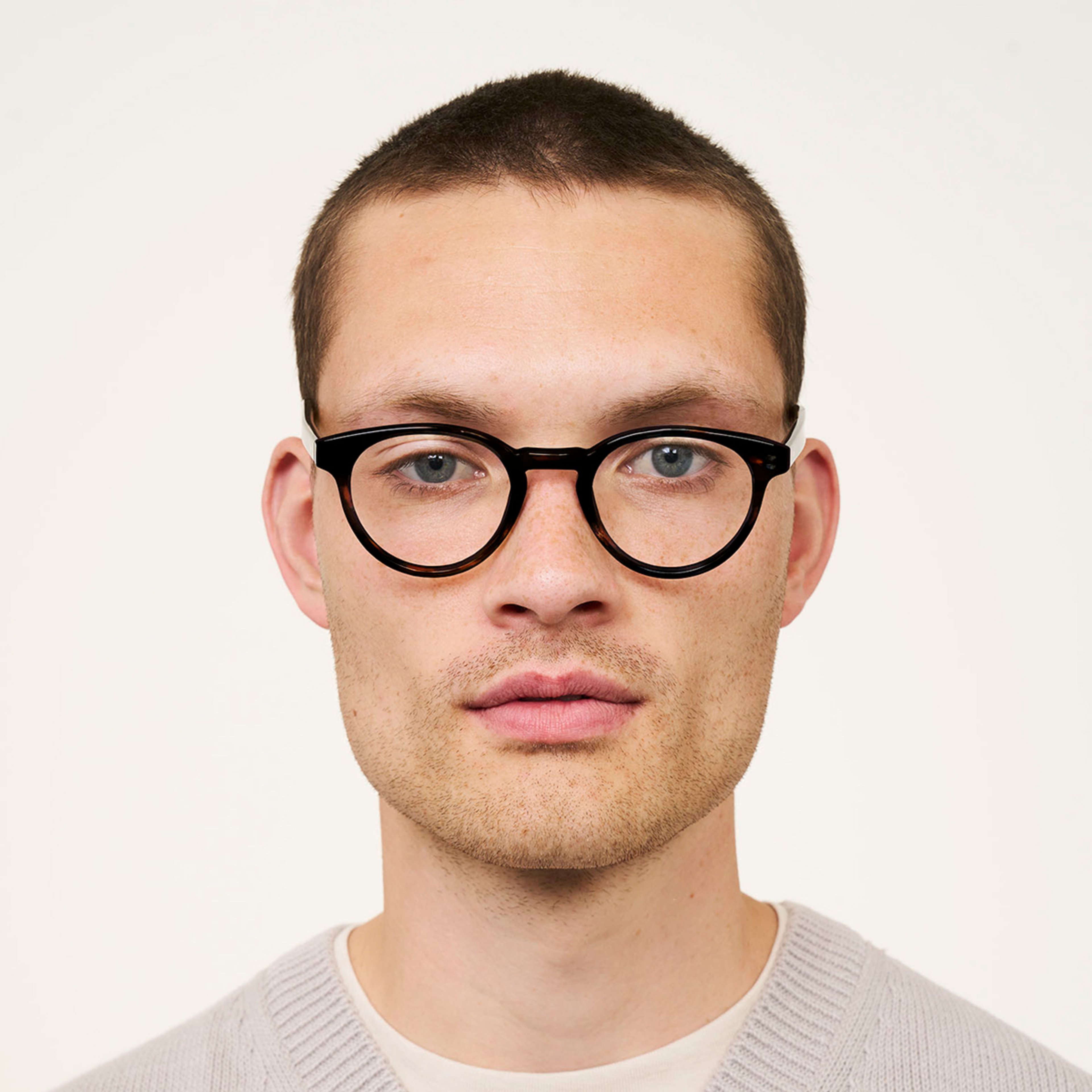 Ace & Tate Glasses | Round Acetate in Brown
