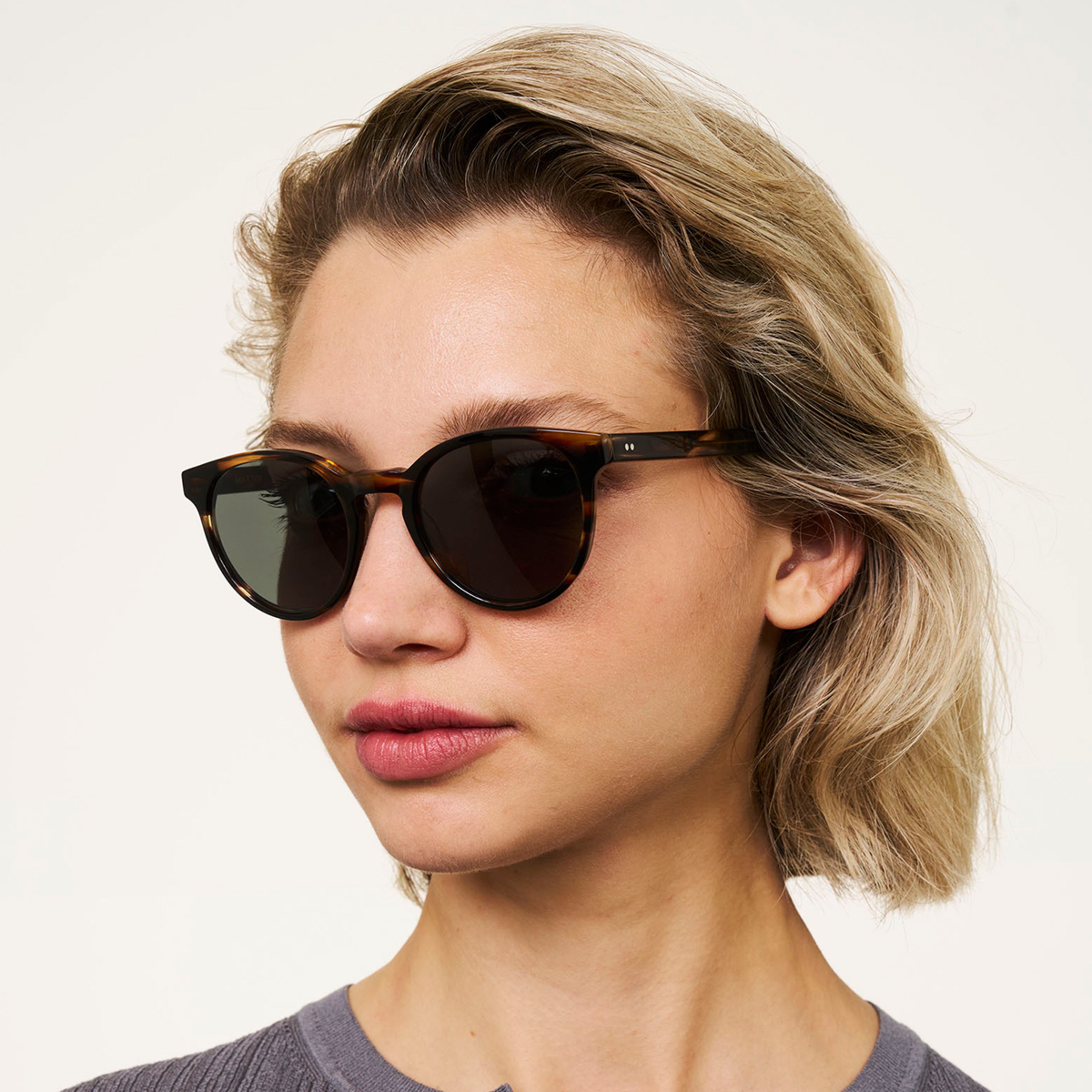 Ace & Tate Sunglasses | Round Acetate in Brown, Orange