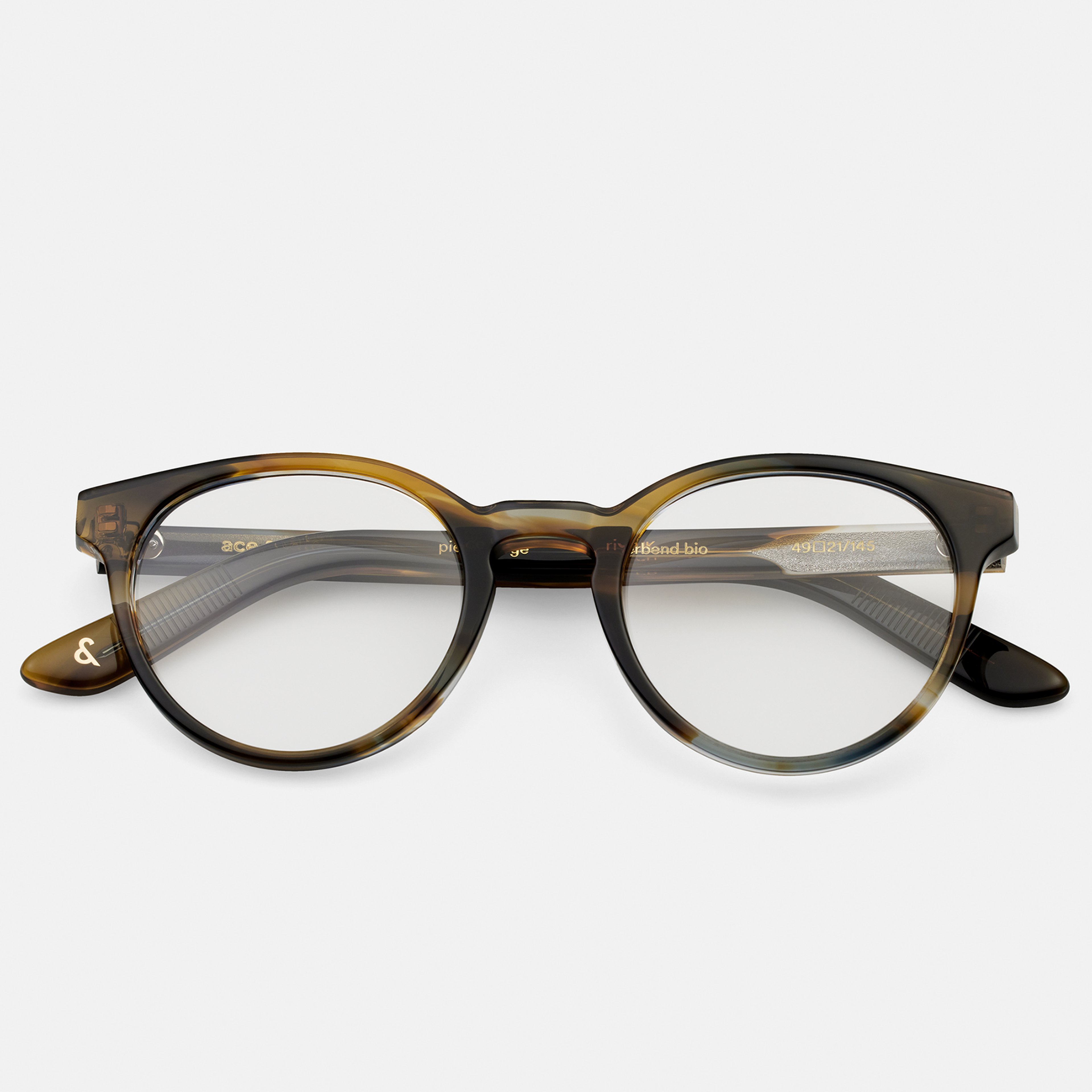 Ace & Tate Glasses | Round Bio acetate in Blue