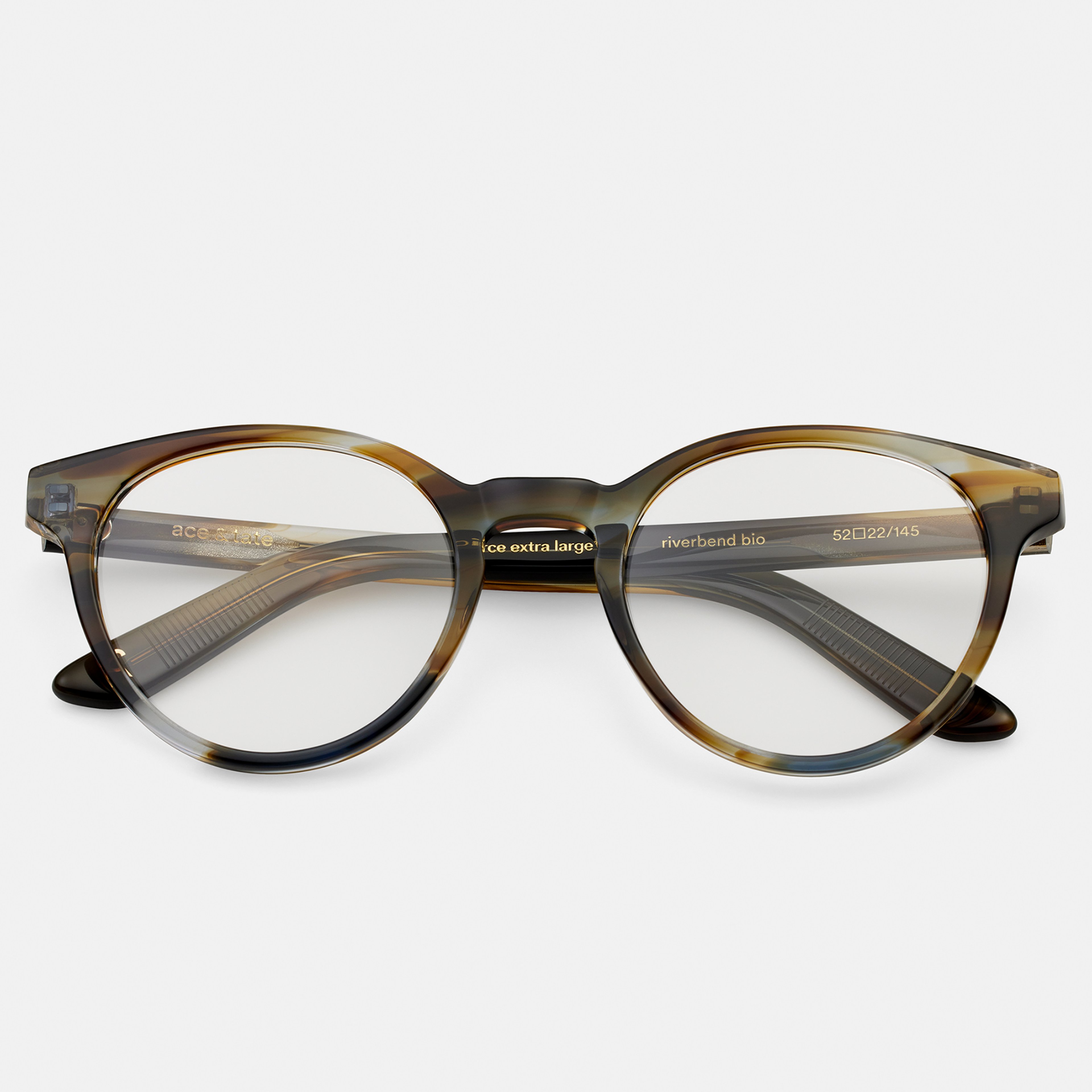 Ace & Tate Glasses | Round Bio acetate in Blue