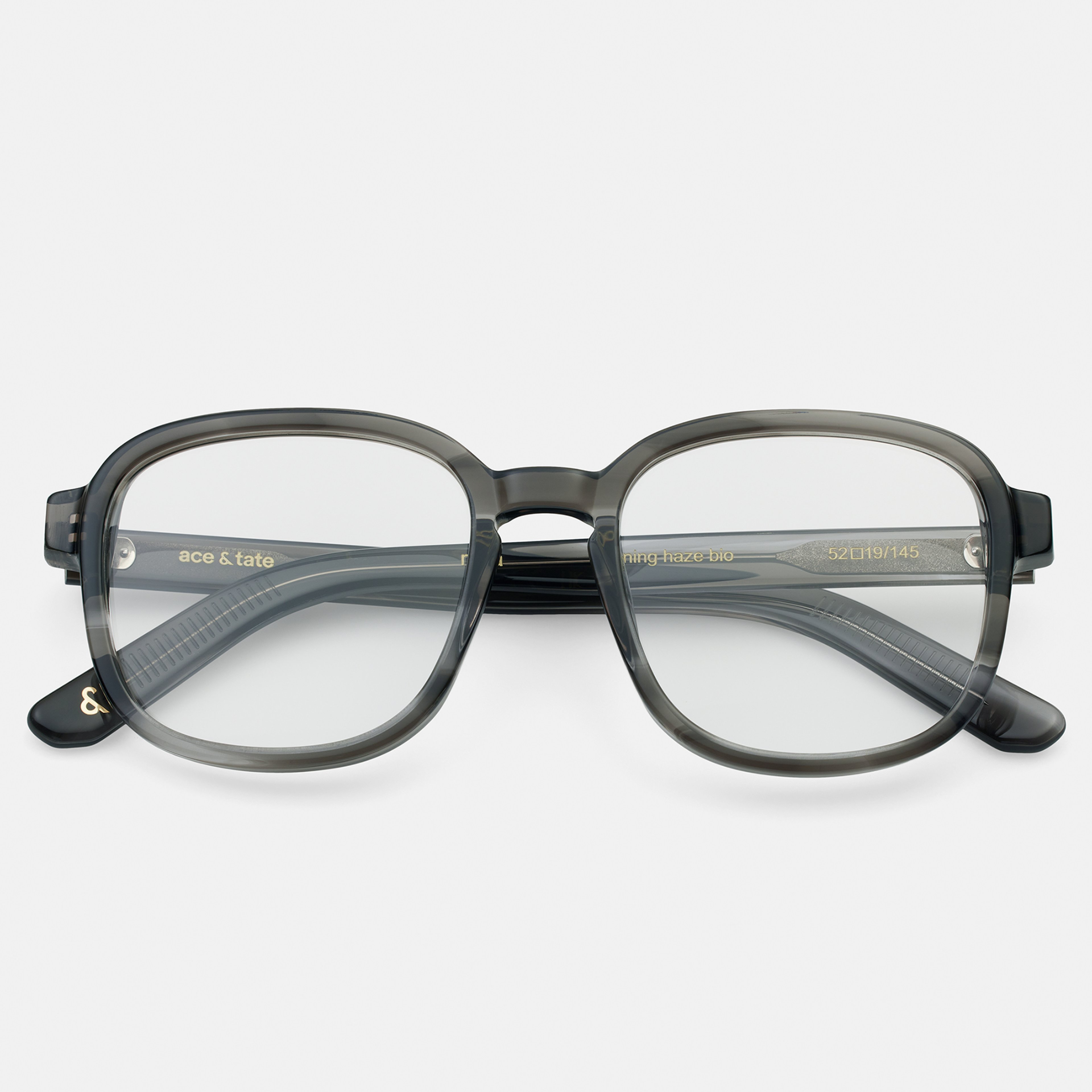 Ace & Tate Glasses | Square Bio acetate in Grey