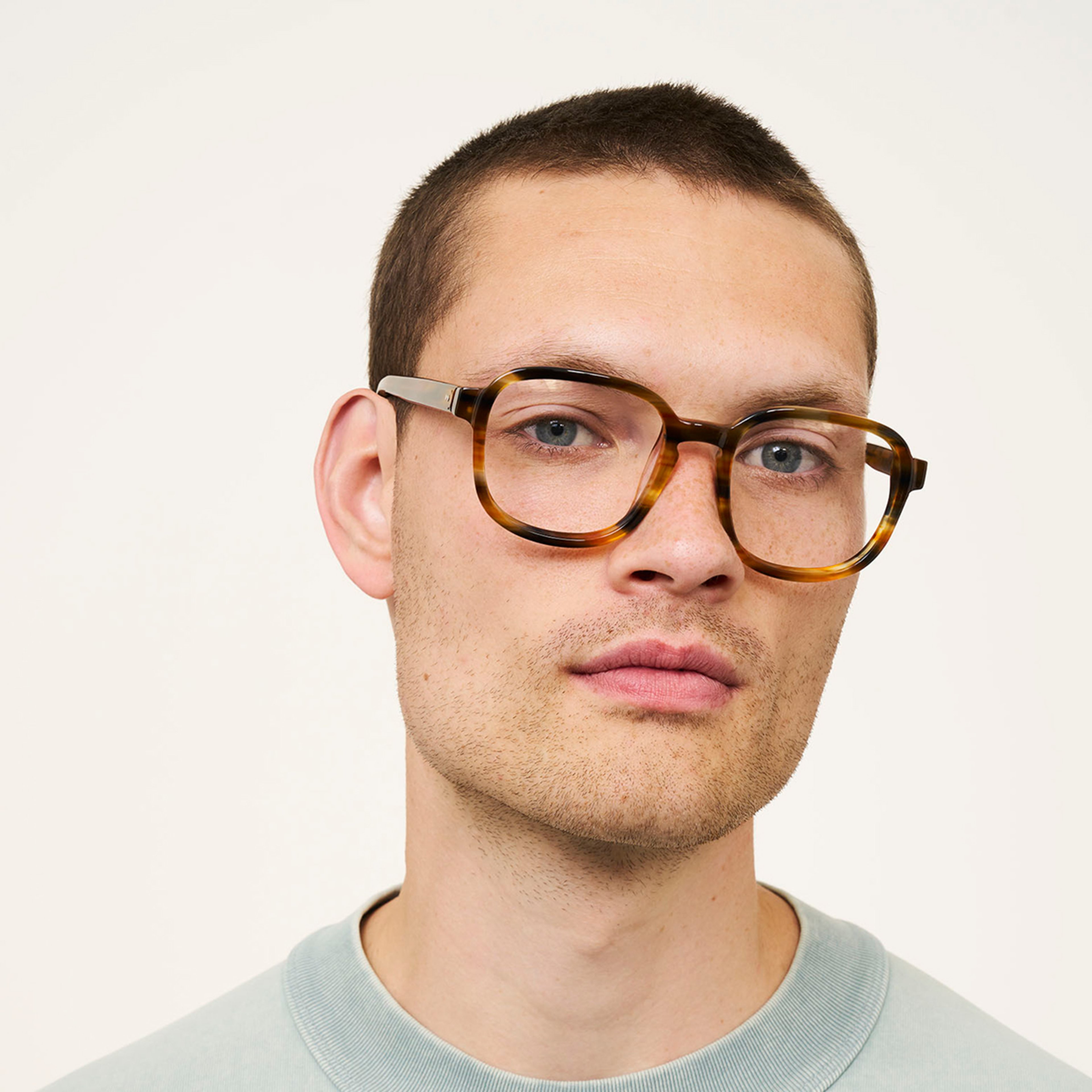 Ace & Tate Glasses | Square Bio acetate in Blue